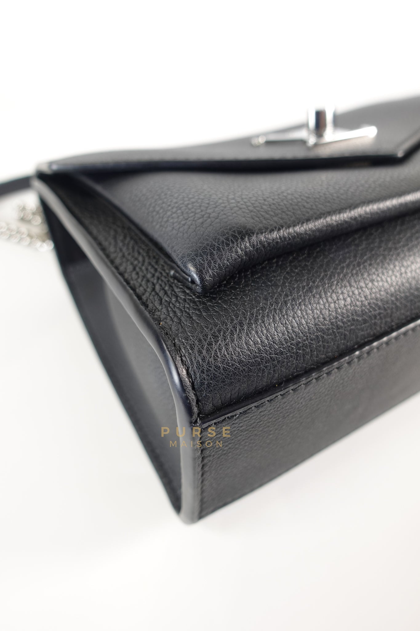 Mylockme BB Chain Bag in Noir Empreinte Leather (Microchip) | Purse Maison Luxury Bags Shop