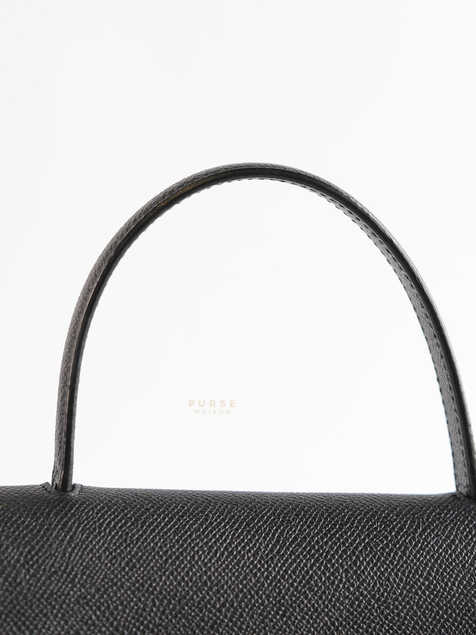 Nano Belt Bag In Black Grained Calfskin Leather | Purse Maison Luxury Bags Shop