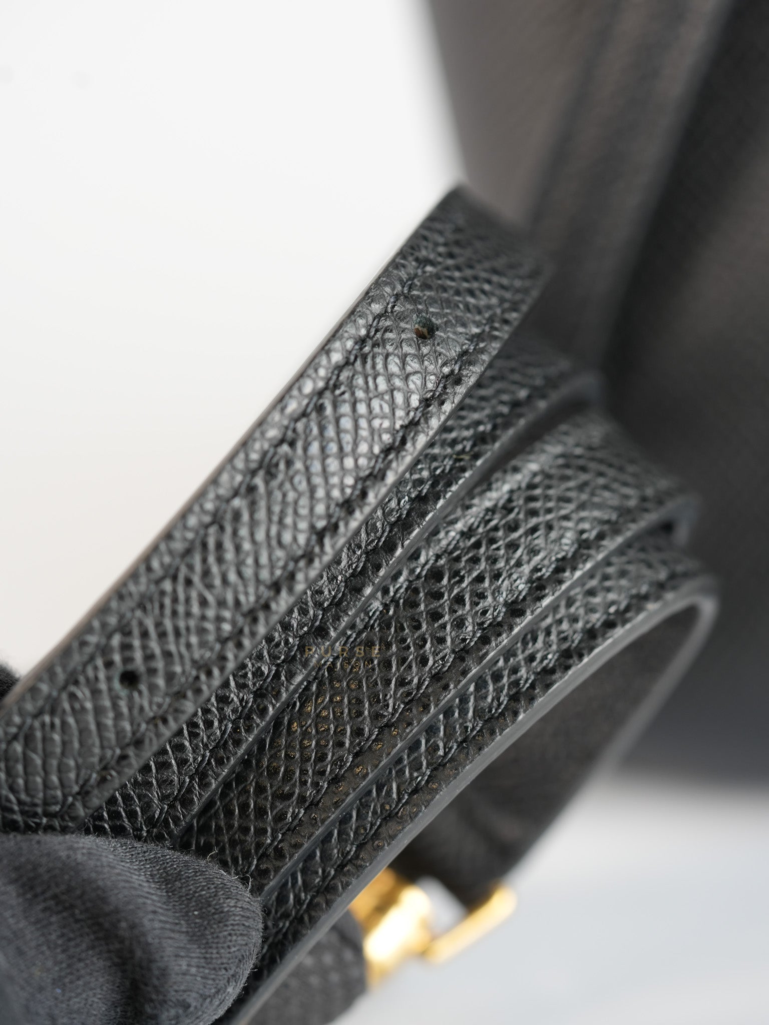 Nano Belt Bag In Black Grained Calfskin Leather | Purse Maison Luxury Bags Shop