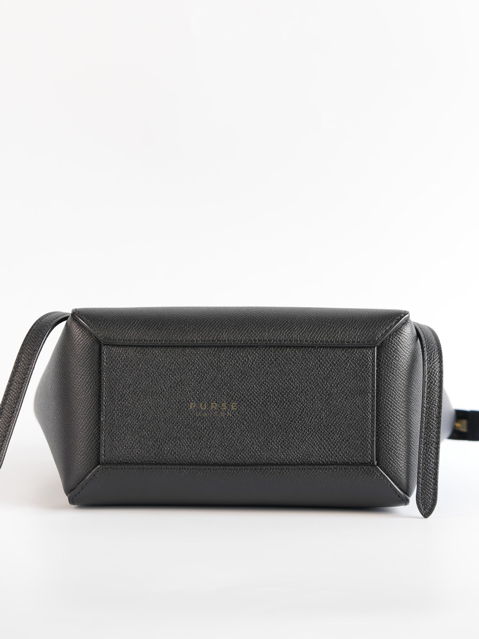 Nano Belt Bag In Black Grained Calfskin Leather | Purse Maison Luxury Bags Shop