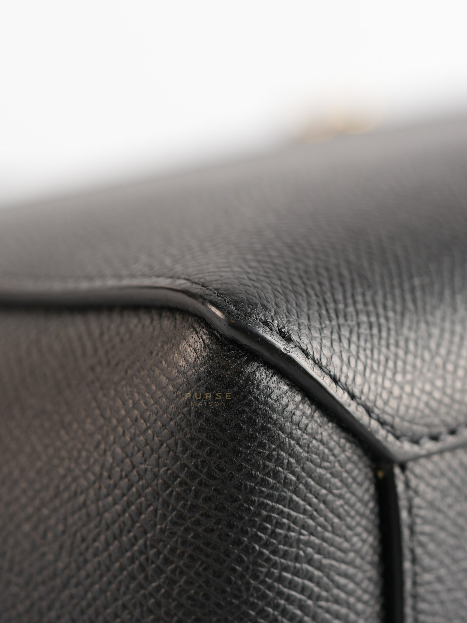 Nano Belt Bag In Black Grained Calfskin Leather | Purse Maison Luxury Bags Shop