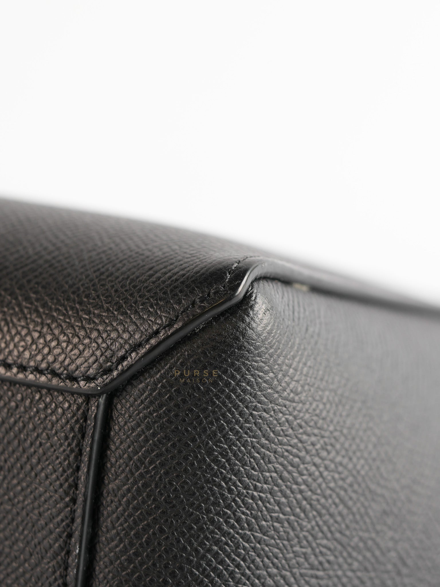 Nano Belt Bag In Black Grained Calfskin Leather | Purse Maison Luxury Bags Shop