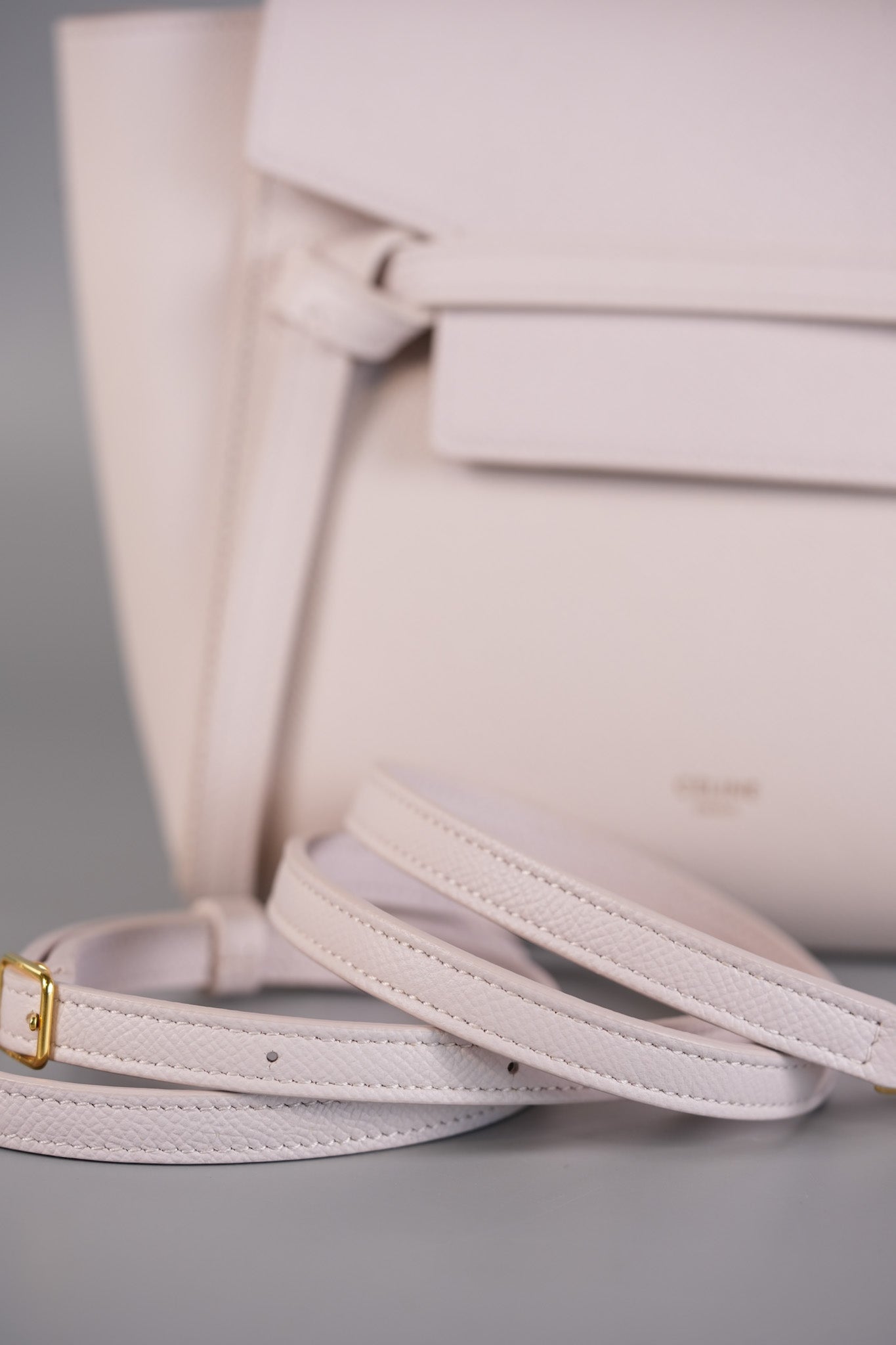 Nano Belt Bag in Light Pink Grained Calfskin Leather | Purse Maison Luxury Bags Shop