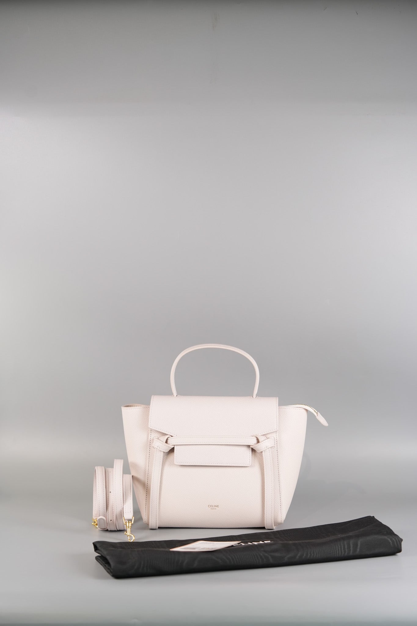 Nano Belt Bag in Light Pink Grained Calfskin Leather | Purse Maison Luxury Bags Shop