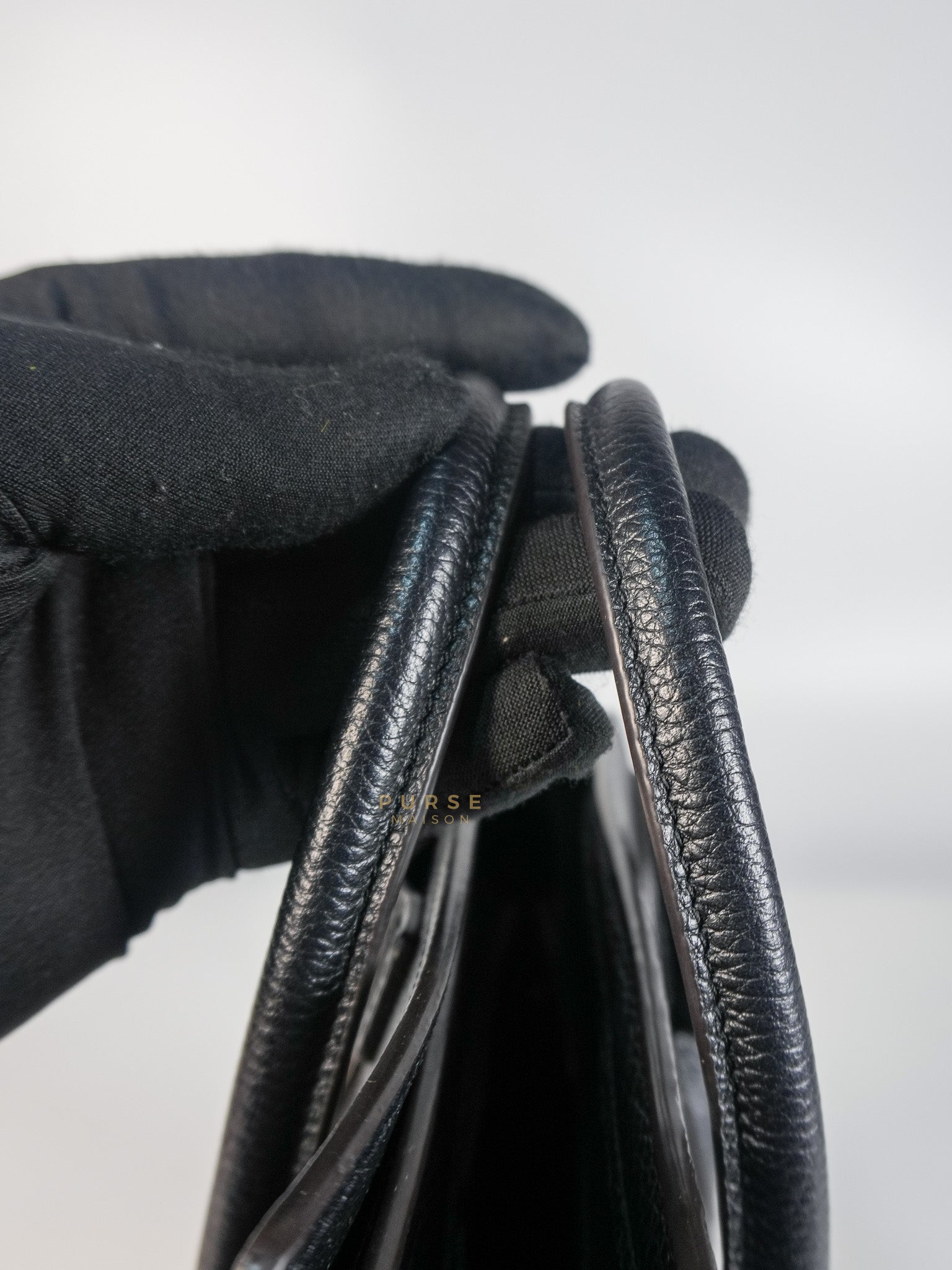 Nano Luggage Black Drummed Calfskin Leather Bag | Purse Maison Luxury Bags Shop