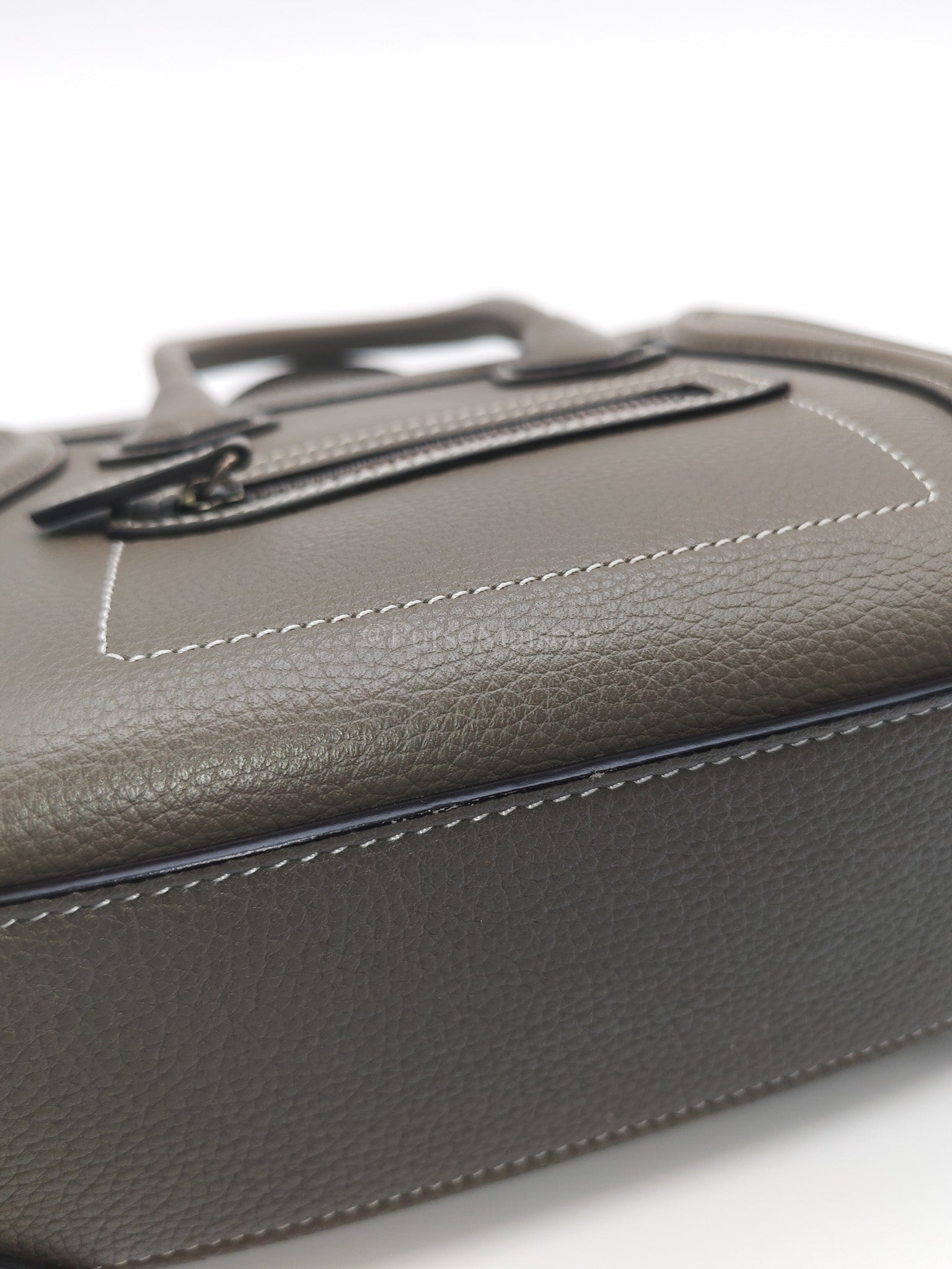 Nano Luggage in Souris Drummed Calfskin Leather Shoulder Bag | Purse Maison Luxury Bags Shop