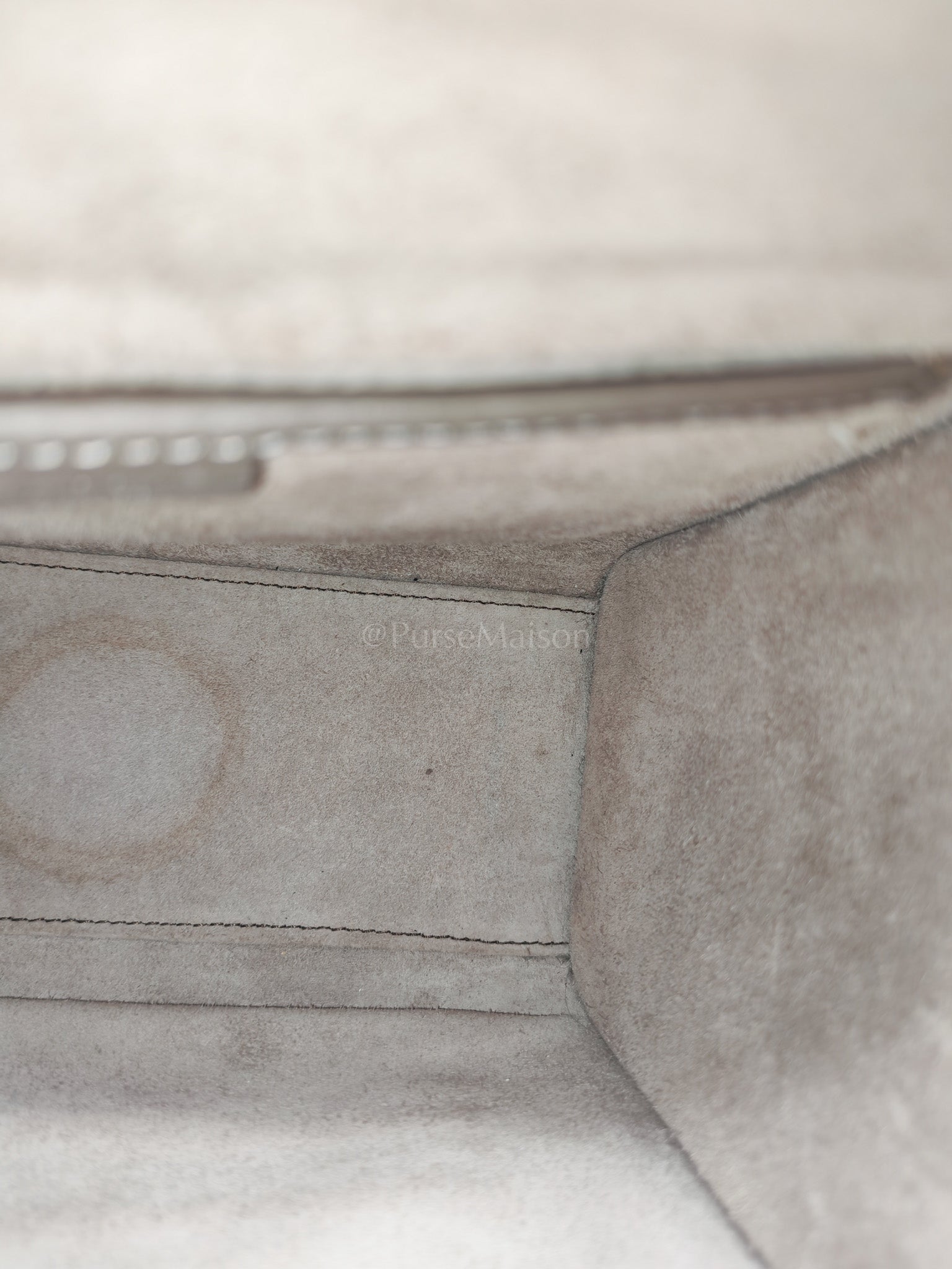 Nano Luggage in Souris Drummed Calfskin Leather Shoulder Bag | Purse Maison Luxury Bags Shop