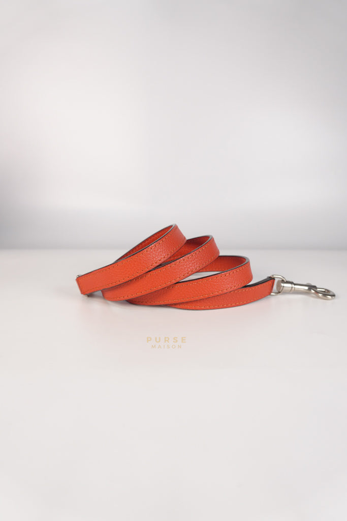 Nano Luggage Red Orange Drummed Calfskin Leather | Purse Maison Luxury Bags Shop