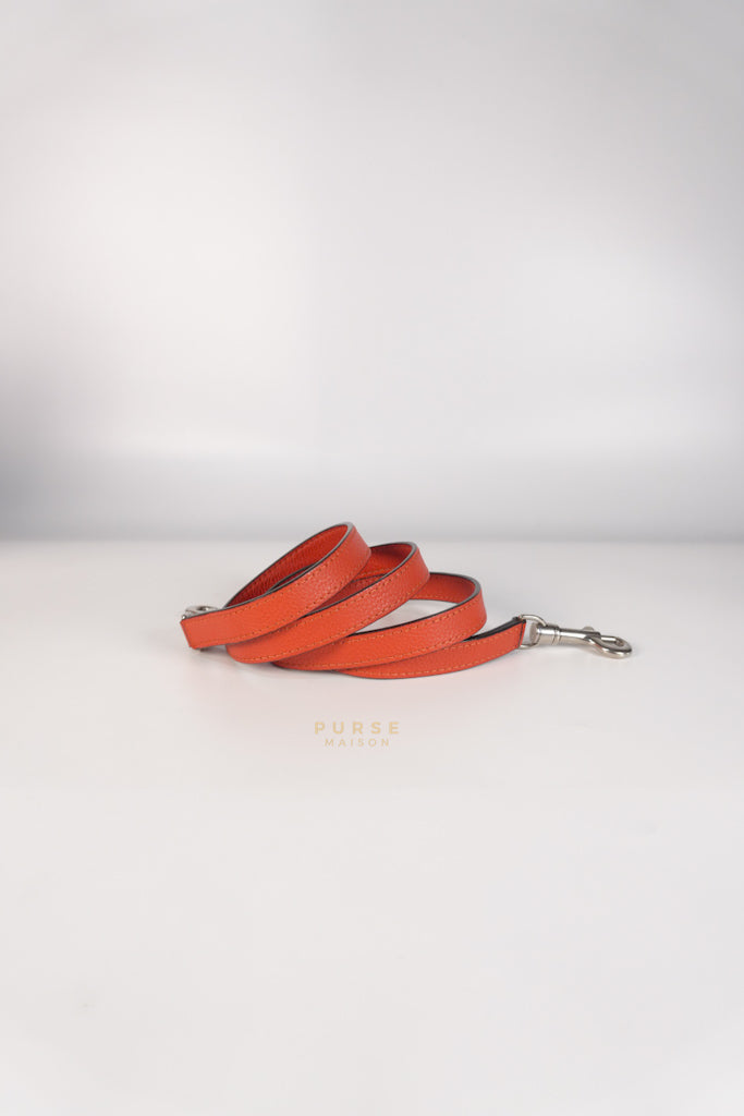 Nano Luggage Red Orange Drummed Calfskin Leather | Purse Maison Luxury Bags Shop
