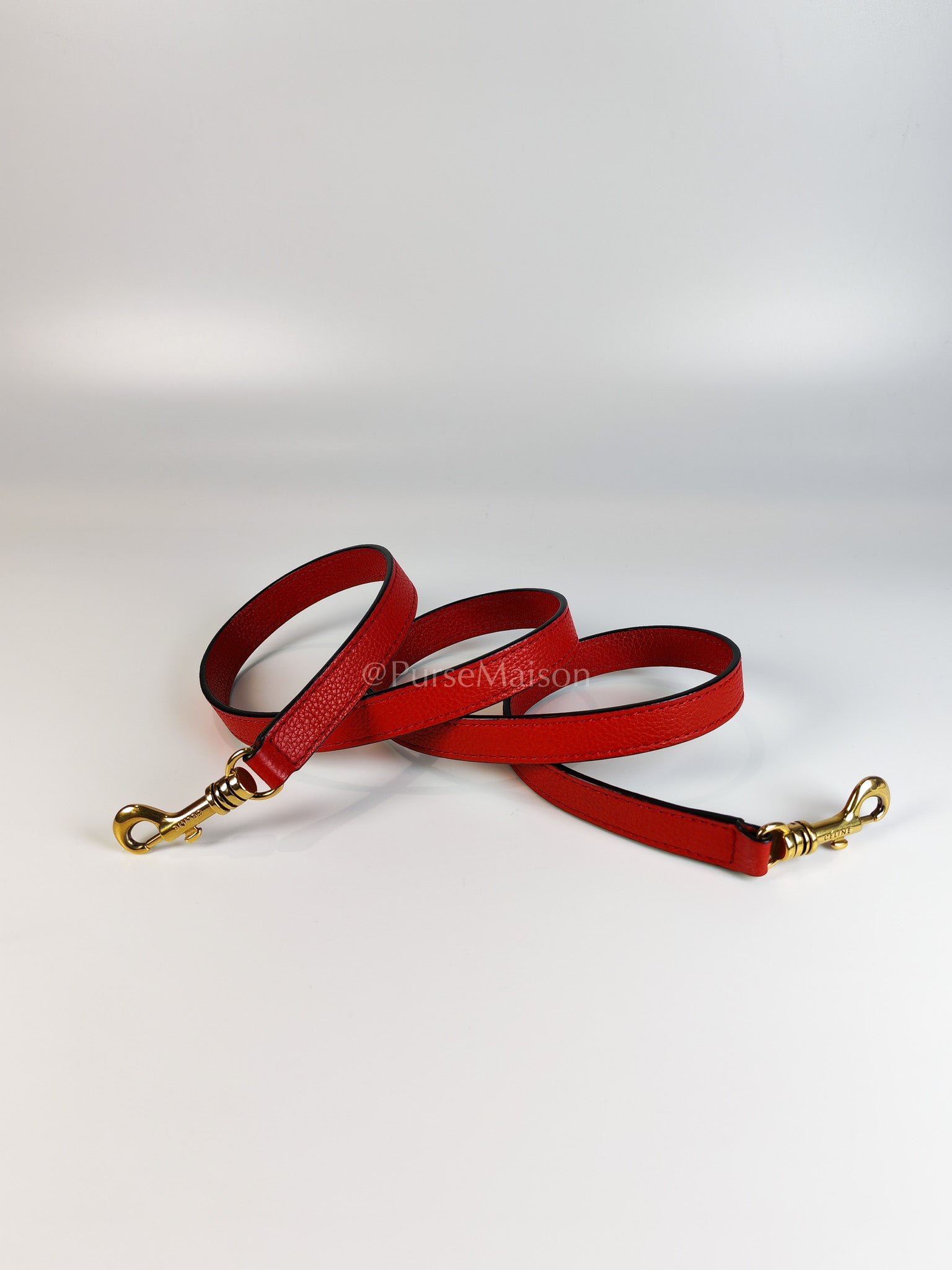 Nano Luggage Tote Bag in Red Grained Calfskin Leather | Purse Maison Luxury Bags Shop