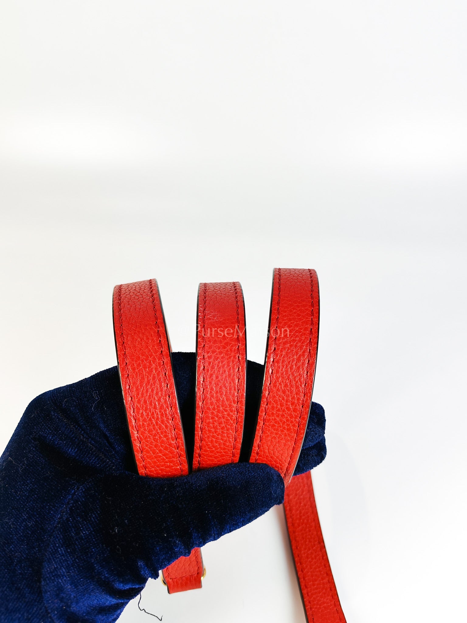 Nano Luggage Tote Bag in Red Grained Calfskin Leather | Purse Maison Luxury Bags Shop