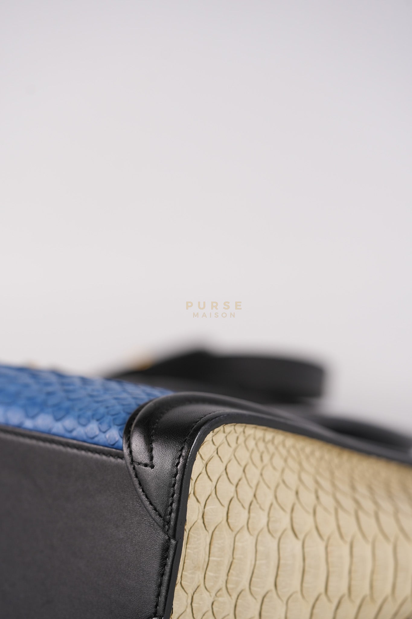 Nano Luggage Tri-color in Python Exotic Leather | Purse Maison Luxury Bags Shop