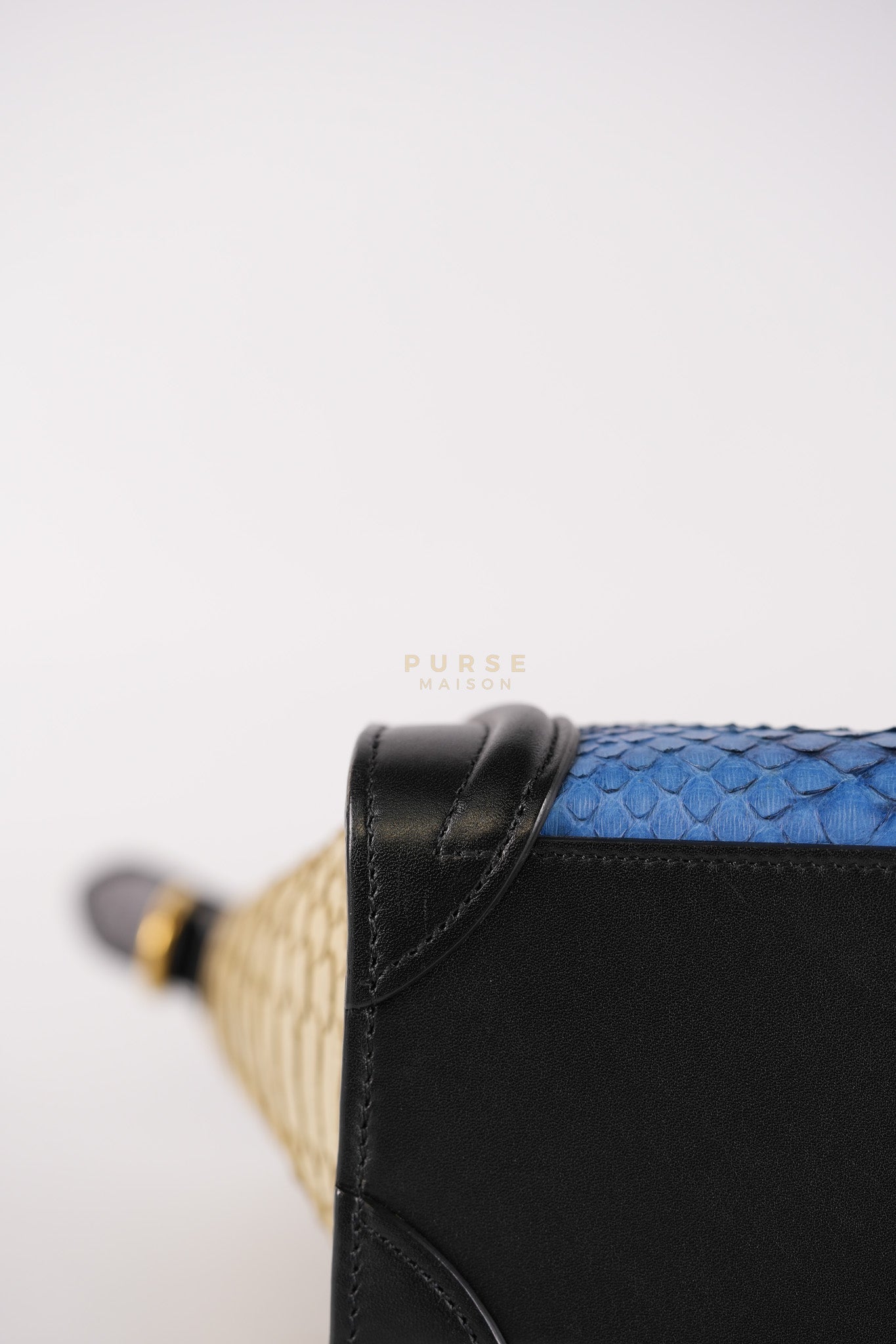 Nano Luggage Tri-color in Python Exotic Leather | Purse Maison Luxury Bags Shop