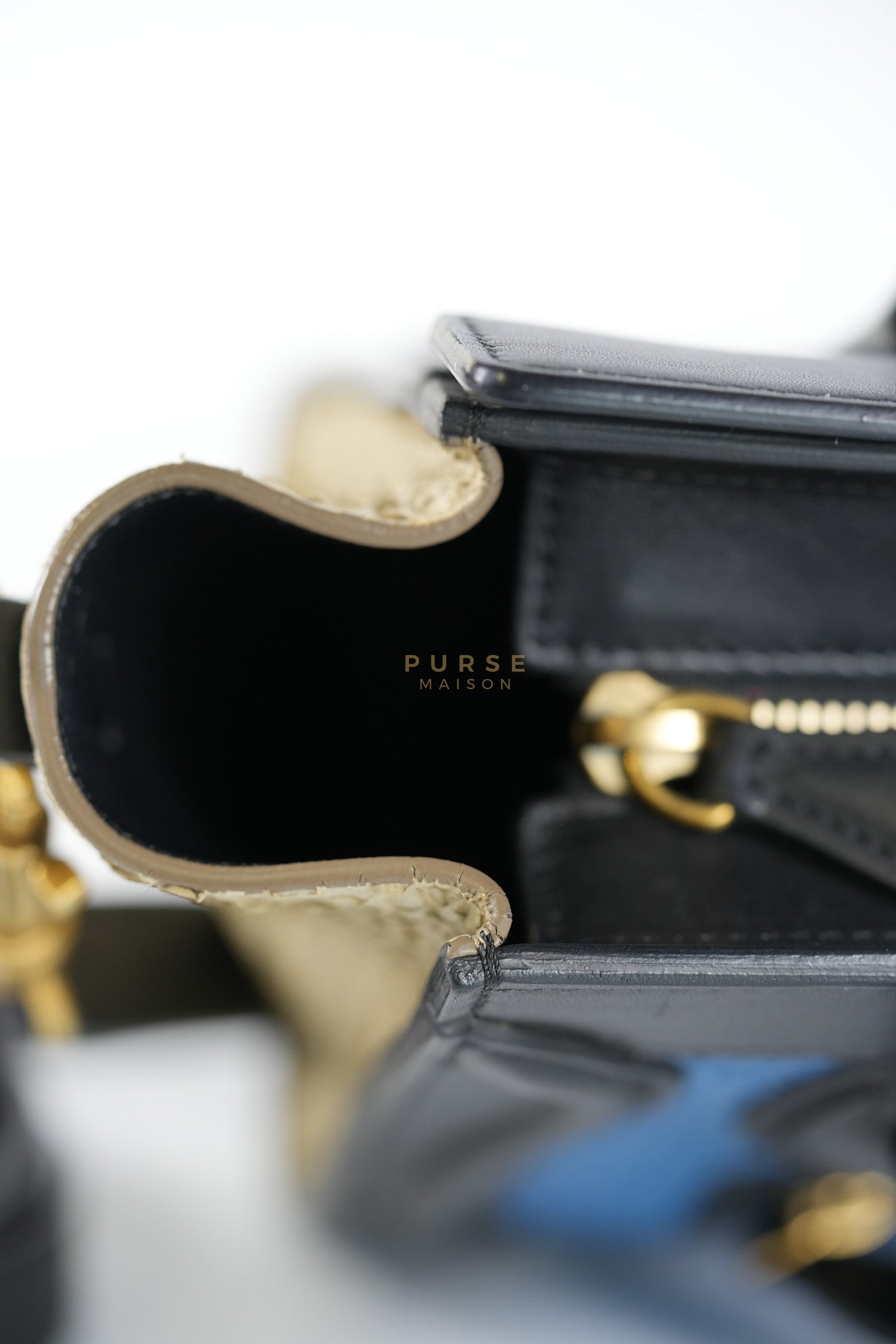 Nano Luggage Tri-color in Python Exotic Leather | Purse Maison Luxury Bags Shop