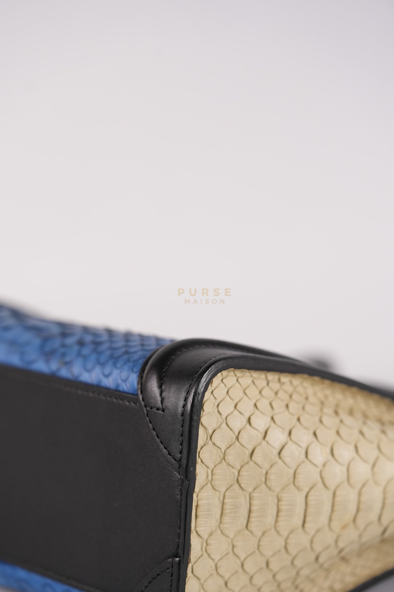 Nano Luggage Tri-color in Python Exotic Leather | Purse Maison Luxury Bags Shop