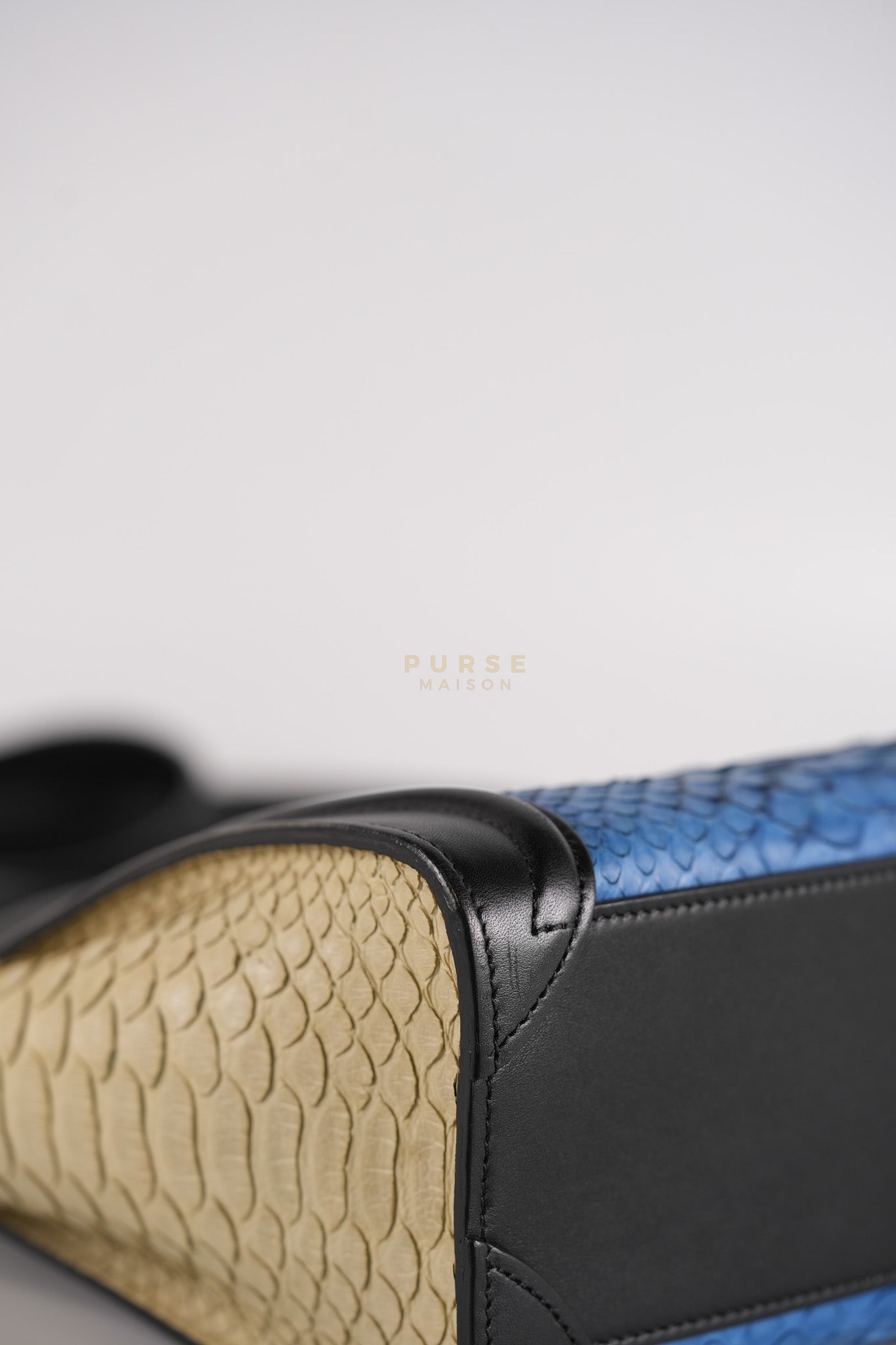Nano Luggage Tri-color in Python Exotic Leather | Purse Maison Luxury Bags Shop