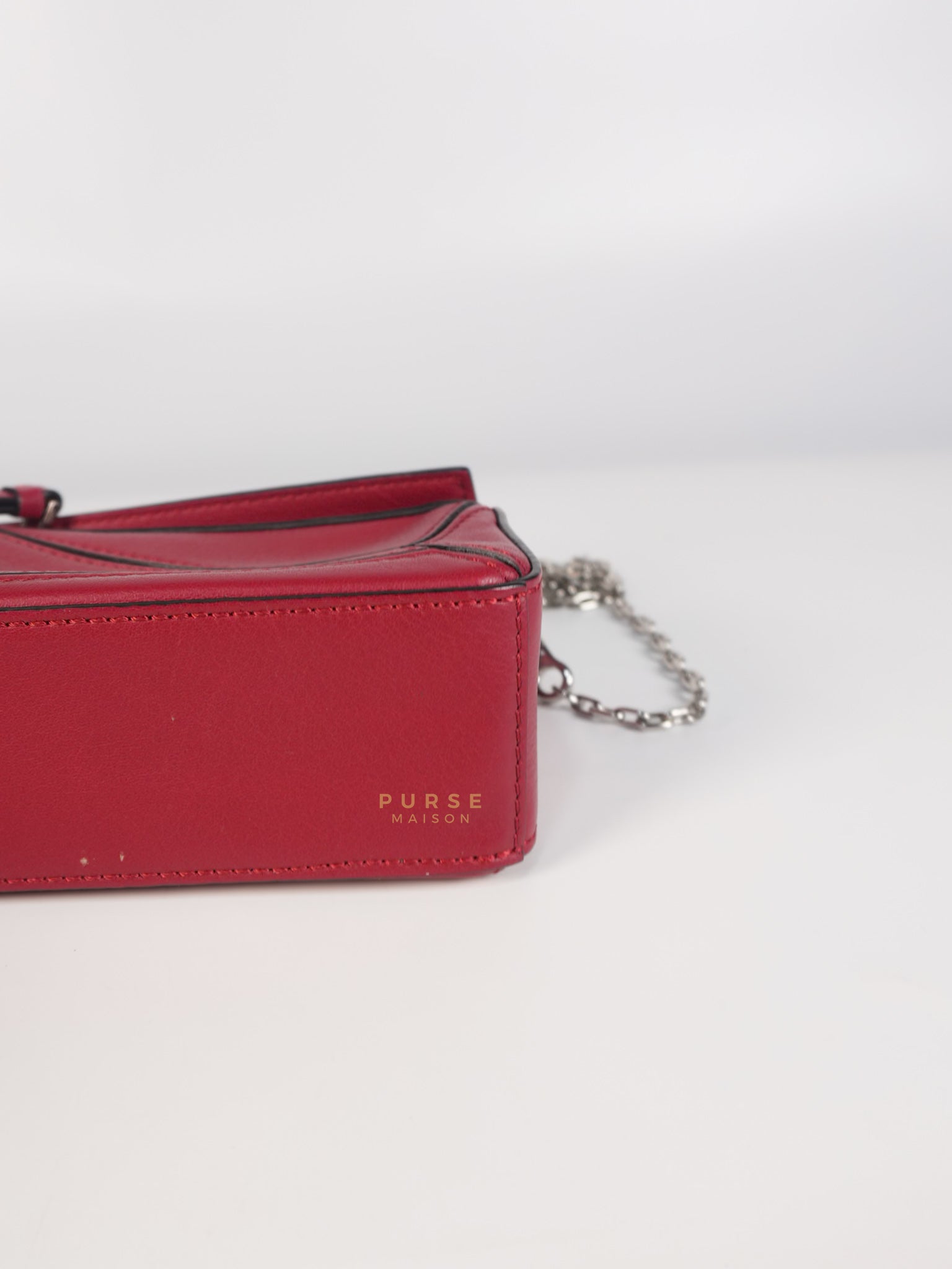 Nano Puzzle in Red Calfskin Leather | Purse Maison Luxury Bags Shop