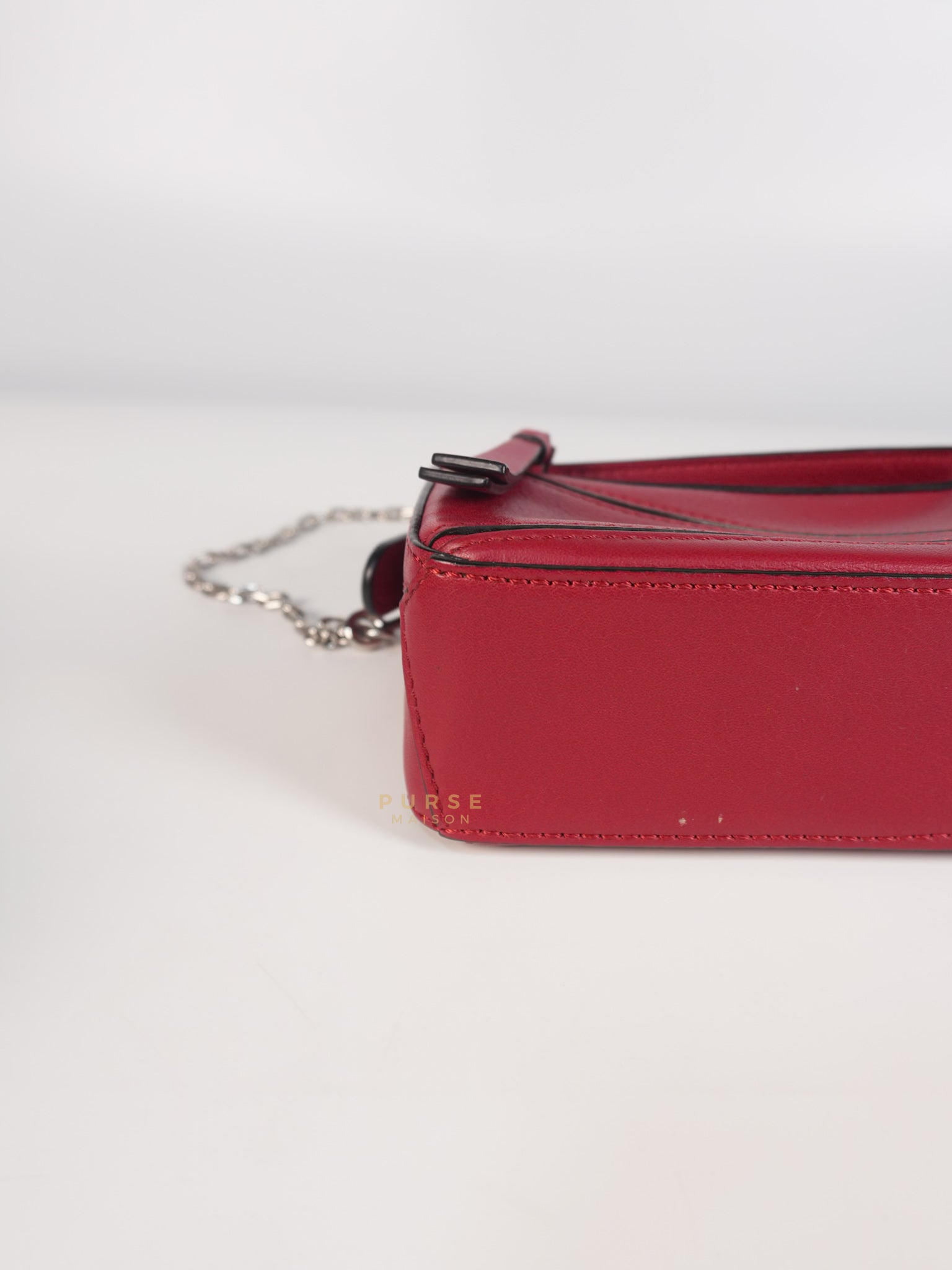 Nano Puzzle in Red Calfskin Leather | Purse Maison Luxury Bags Shop