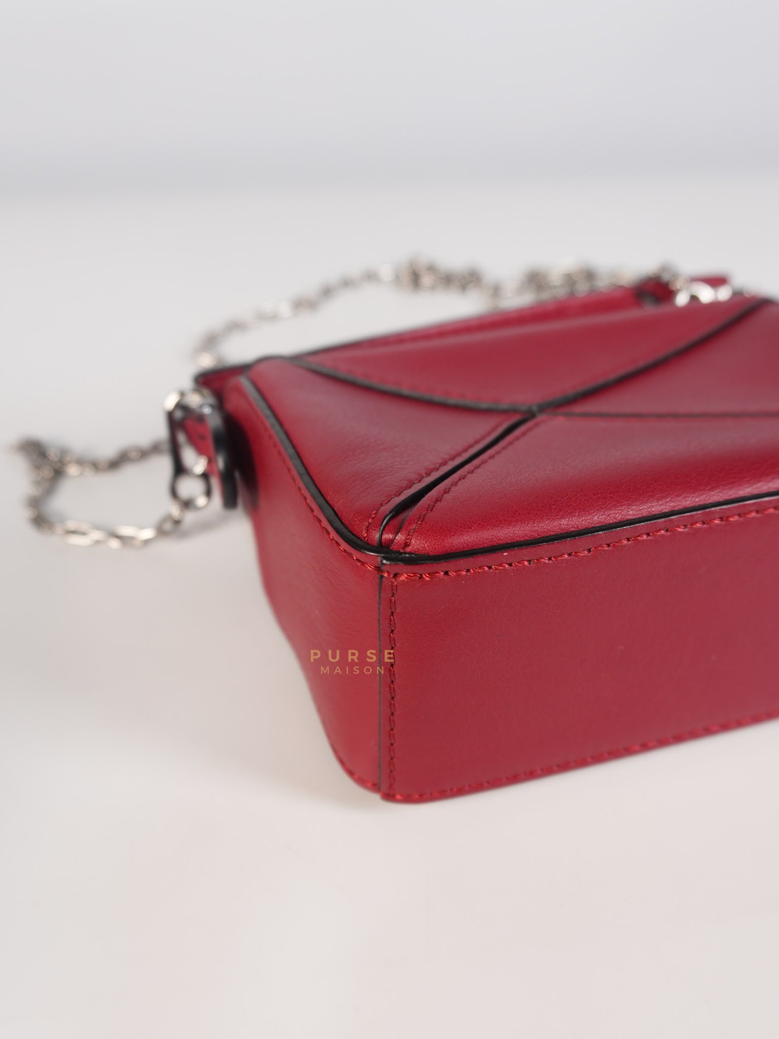 Nano Puzzle in Red Calfskin Leather | Purse Maison Luxury Bags Shop