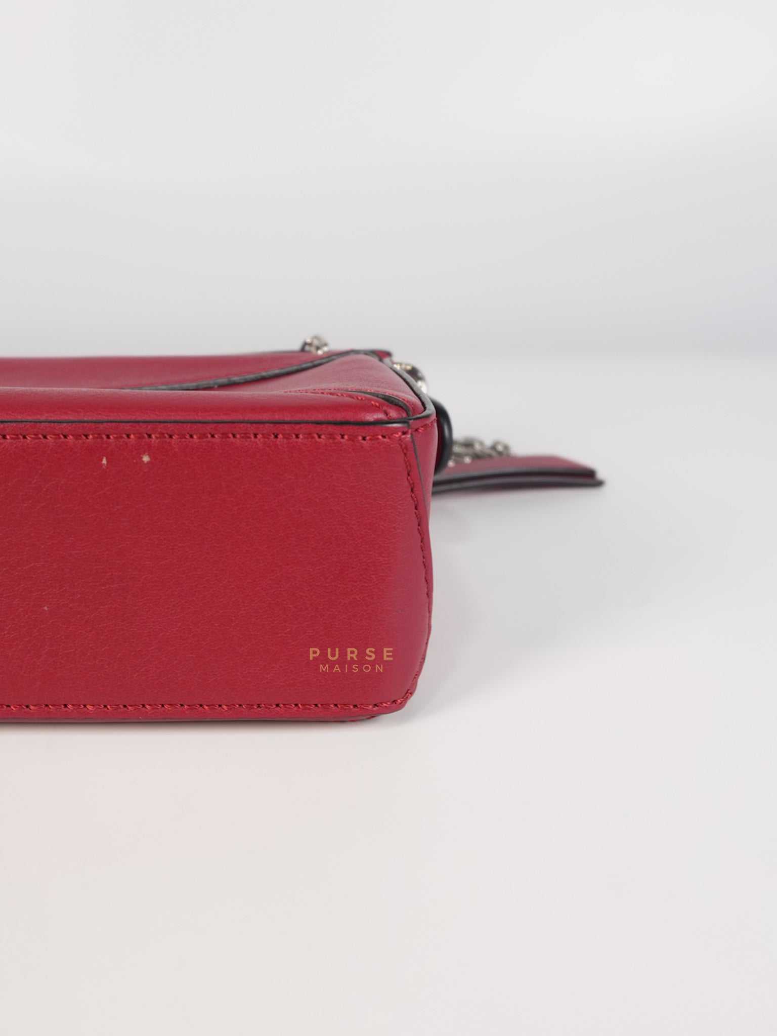 Nano Puzzle in Red Calfskin Leather | Purse Maison Luxury Bags Shop