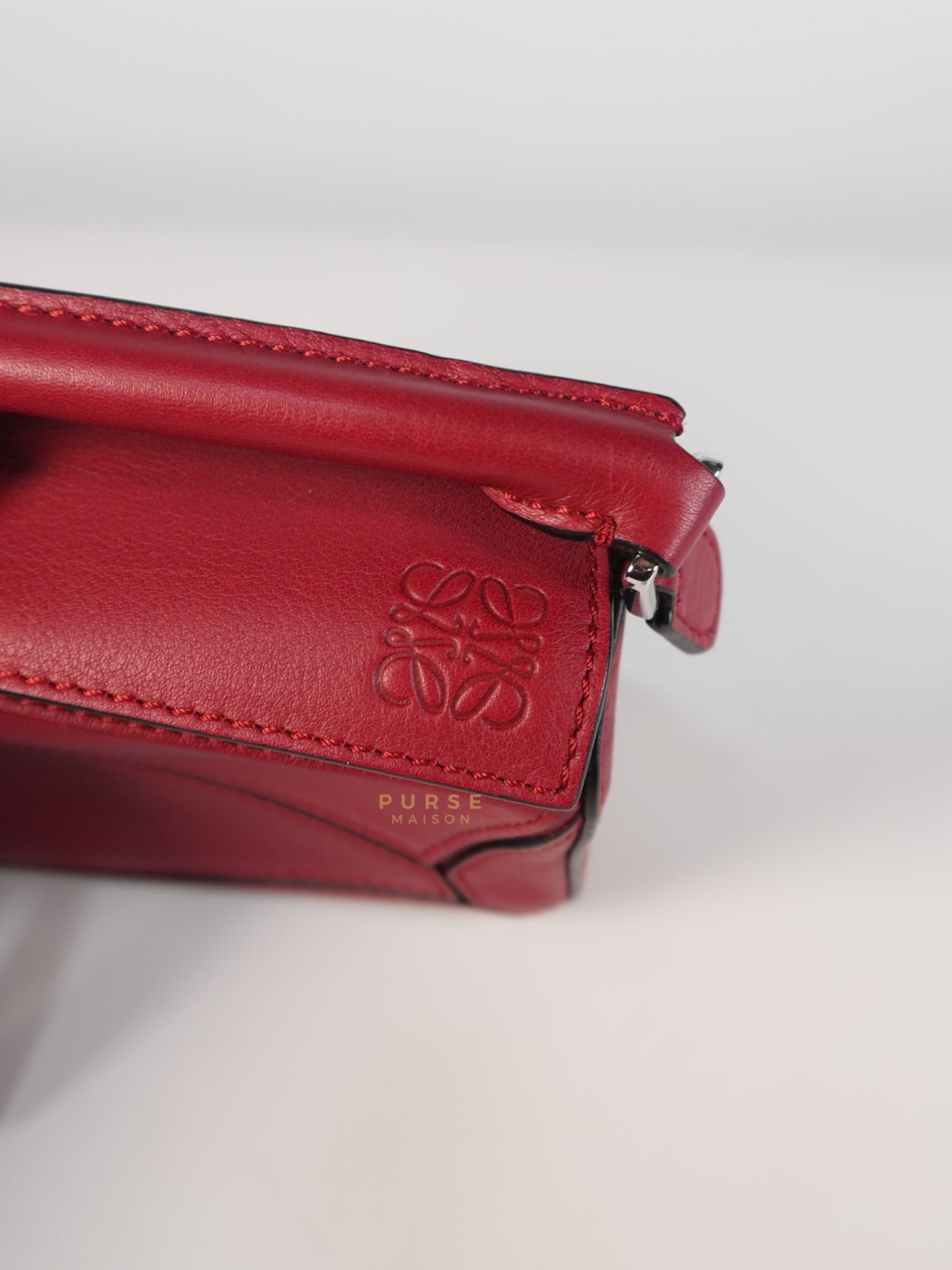 Nano Puzzle in Red Calfskin Leather | Purse Maison Luxury Bags Shop