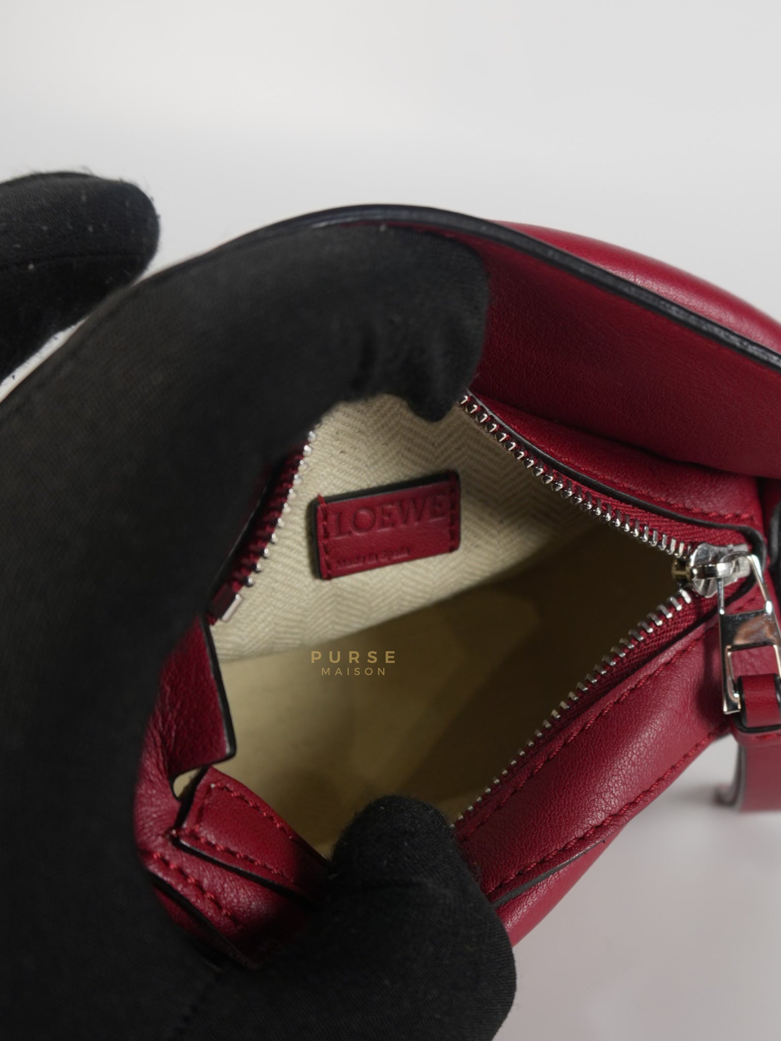 Nano Puzzle in Red Calfskin Leather | Purse Maison Luxury Bags Shop