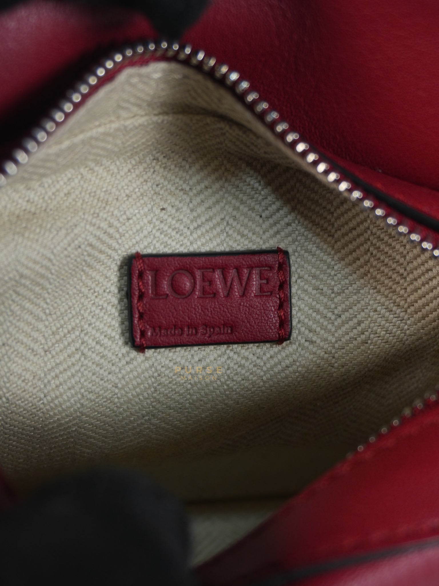 Nano Puzzle in Red Calfskin Leather | Purse Maison Luxury Bags Shop