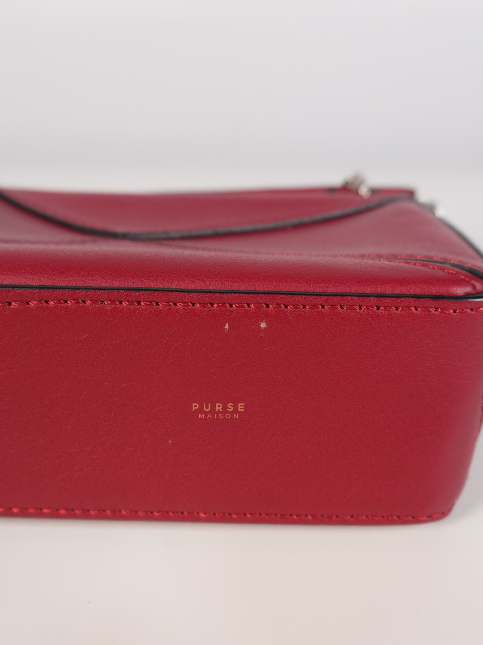 Nano Puzzle in Red Calfskin Leather | Purse Maison Luxury Bags Shop