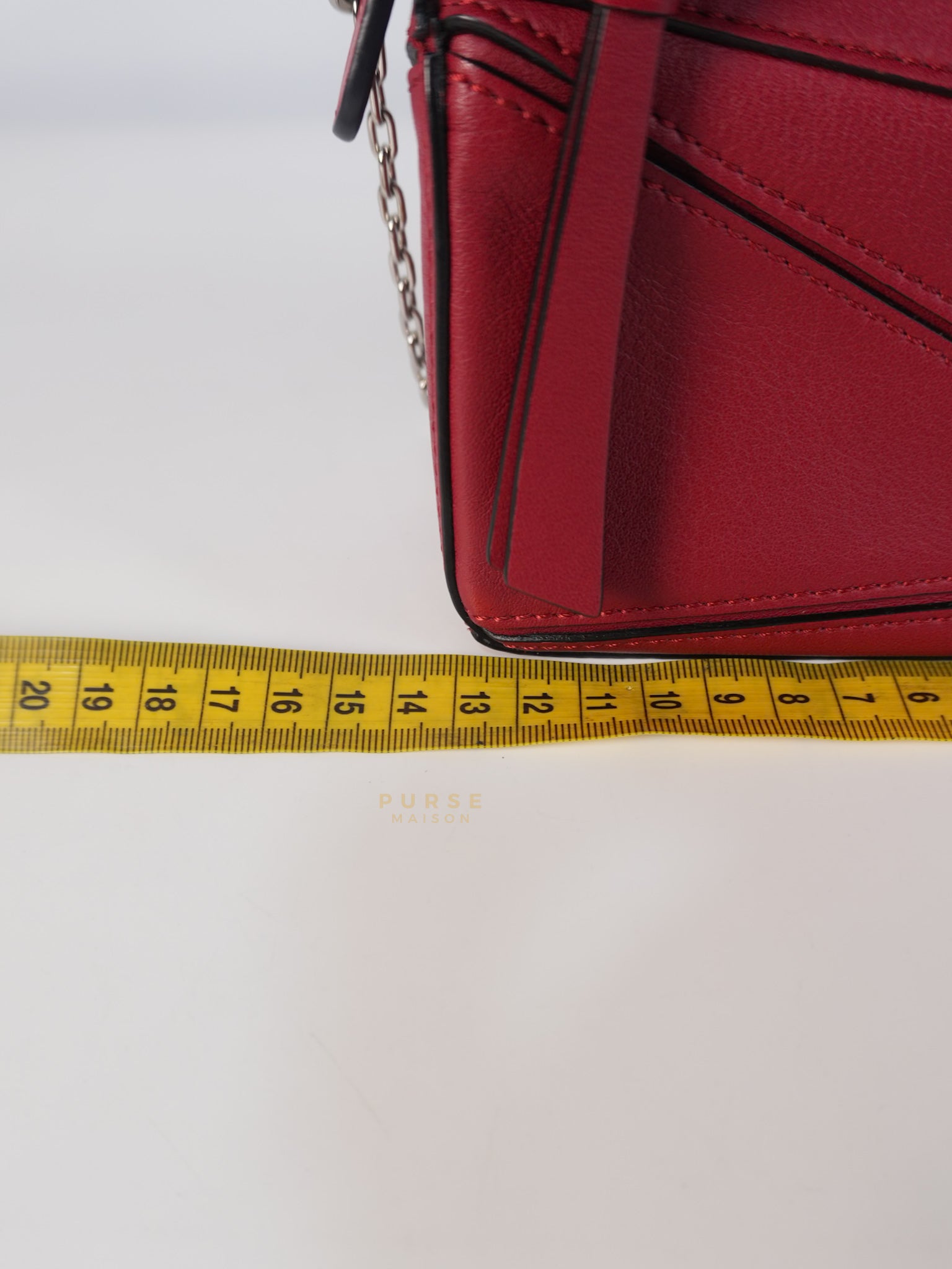 Nano Puzzle in Red Calfskin Leather | Purse Maison Luxury Bags Shop