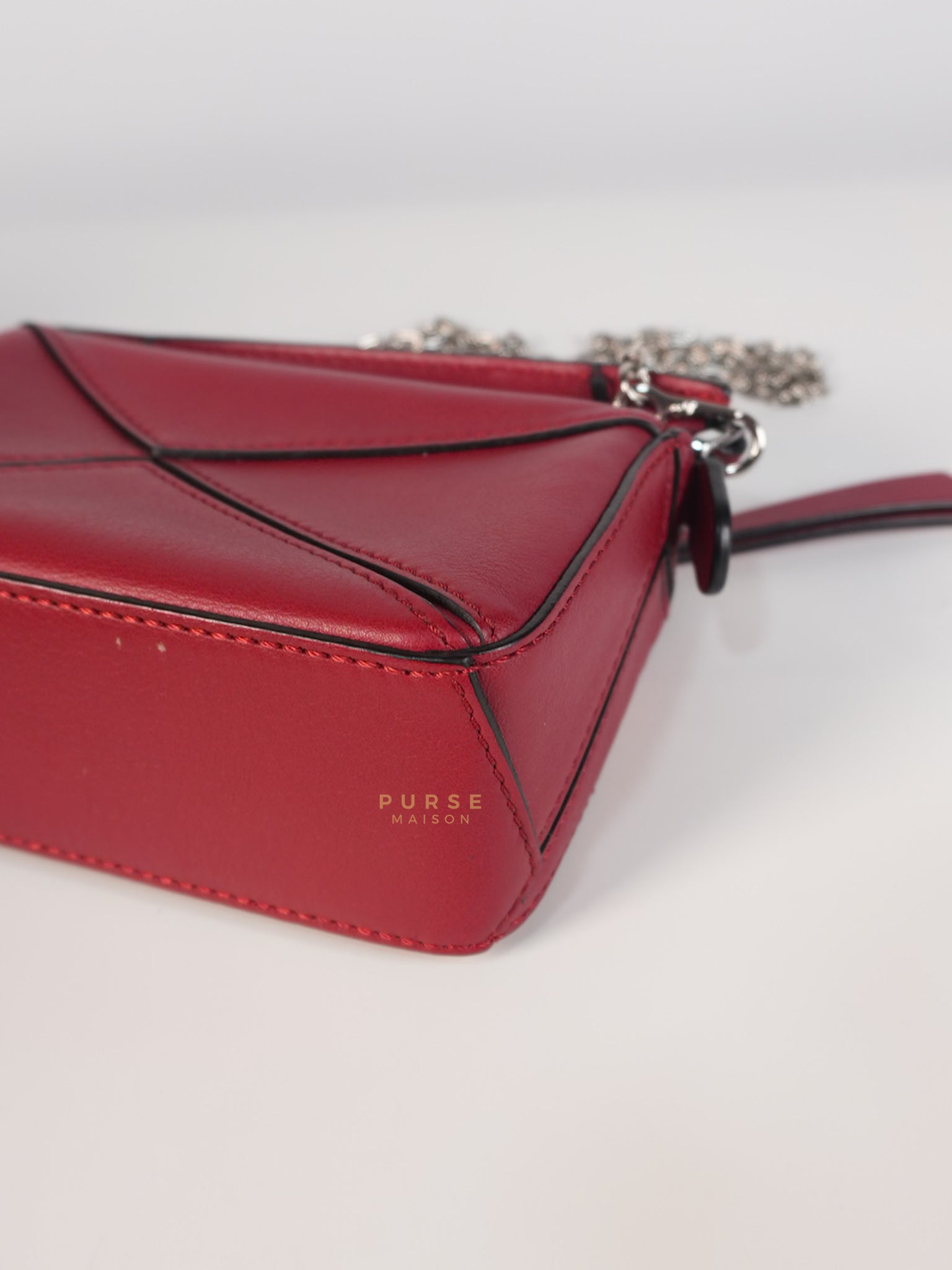 Nano Puzzle in Red Calfskin Leather | Purse Maison Luxury Bags Shop