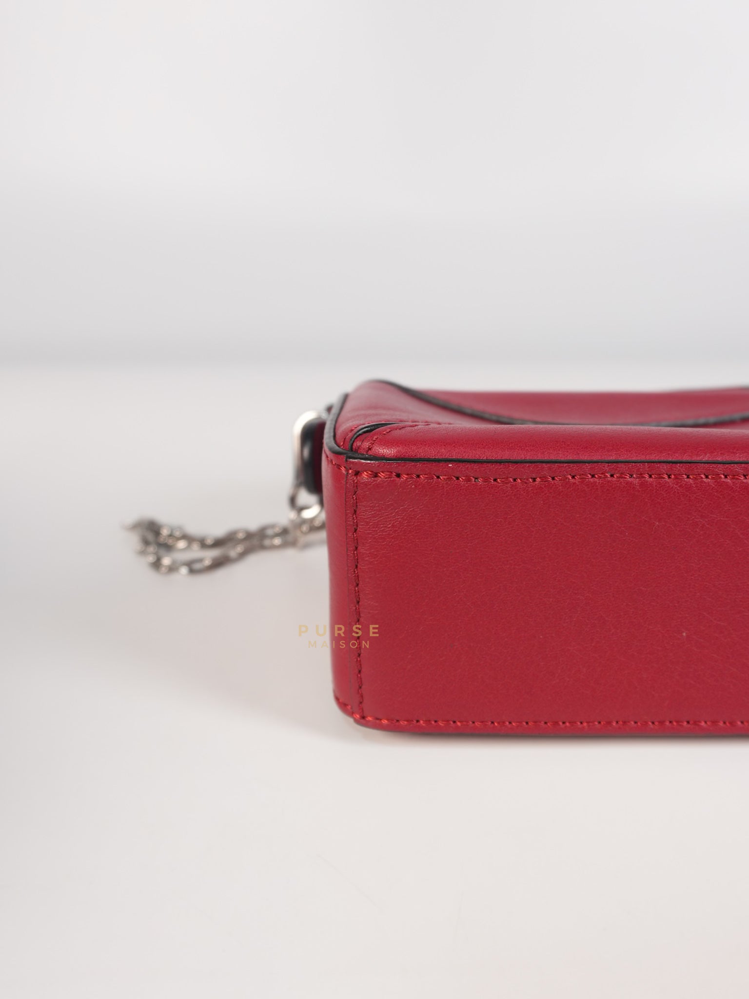Nano Puzzle in Red Calfskin Leather | Purse Maison Luxury Bags Shop