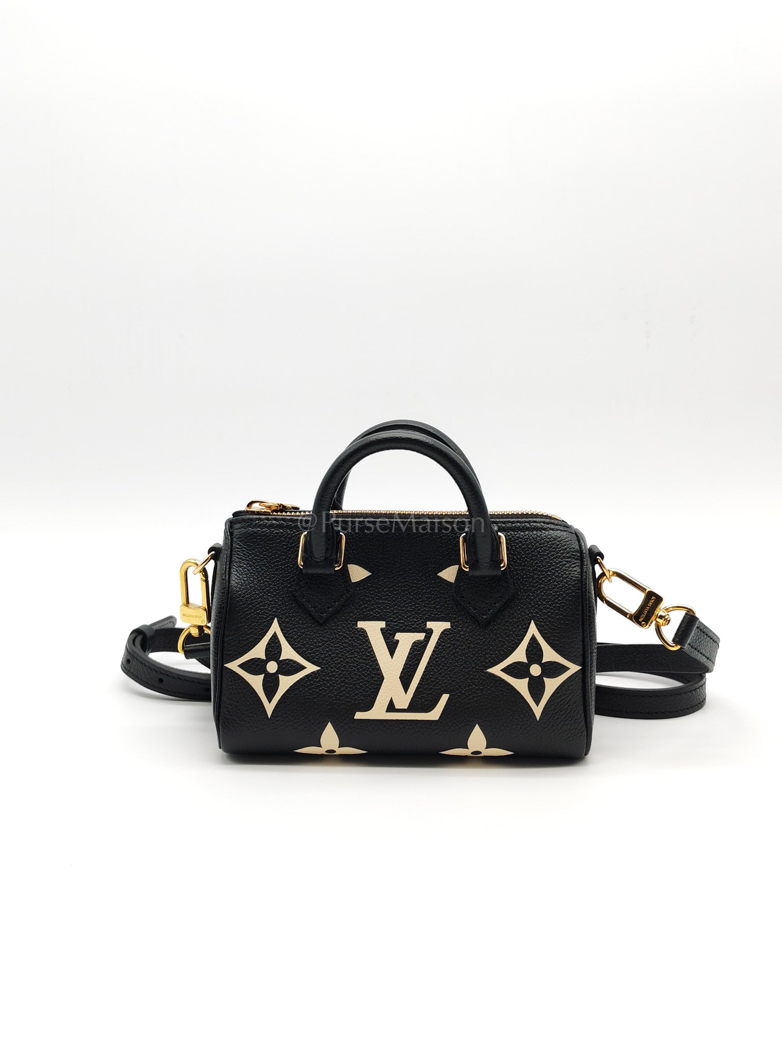 Nano Speedy in Bicolor Monogram Empriente Leather Crossbody Bag (Microchip) | Purse Maison Luxury Bags Shop