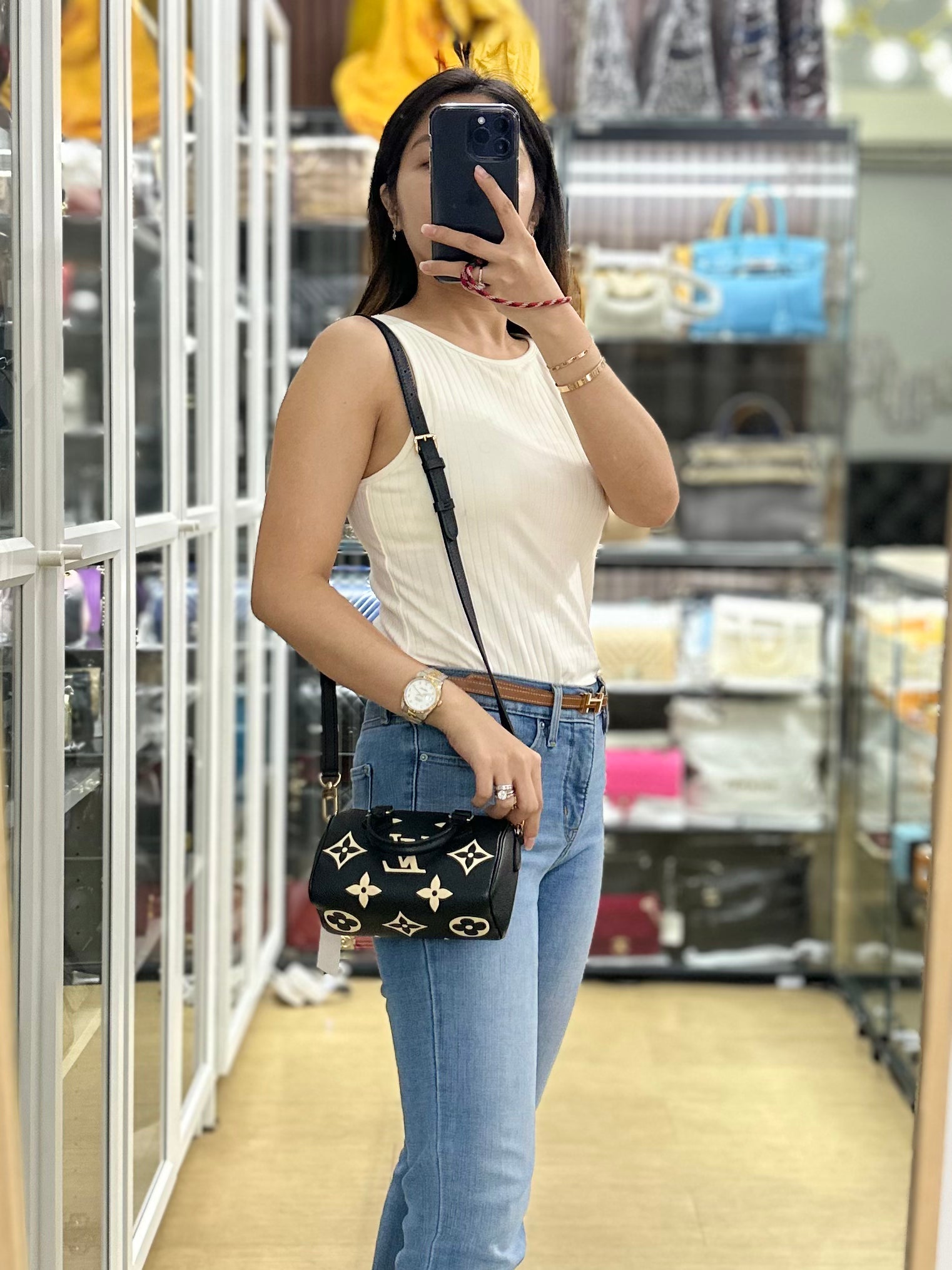 Louis Vuitton Nano Speedy in Bicolor Monogram Empreinte Leather Canvas (Microchip) | Purse Maison Luxury Bags Shop