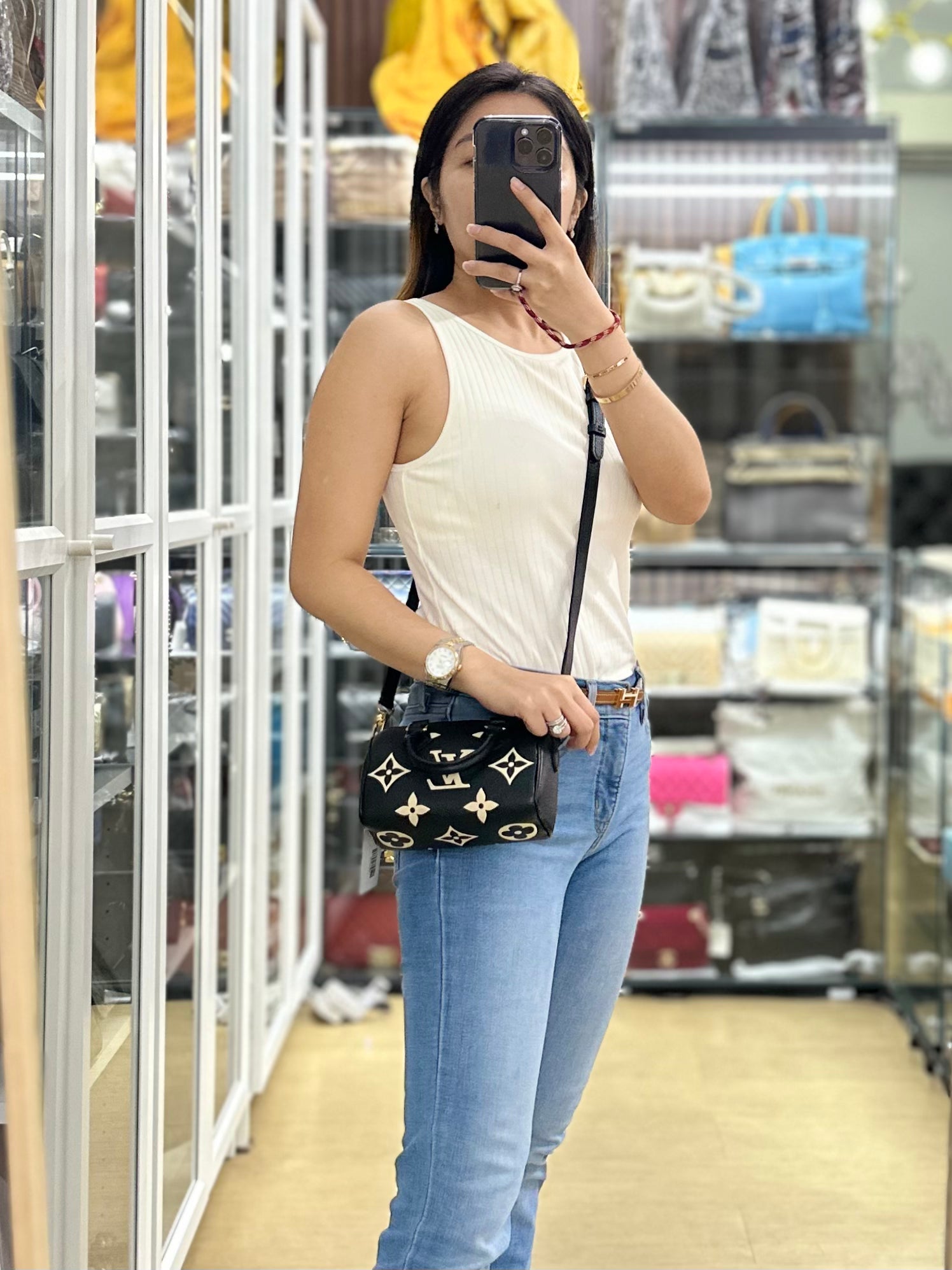 Louis Vuitton Nano Speedy in Bicolor Monogram Empreinte Leather Canvas (Microchip) | Purse Maison Luxury Bags Shop
