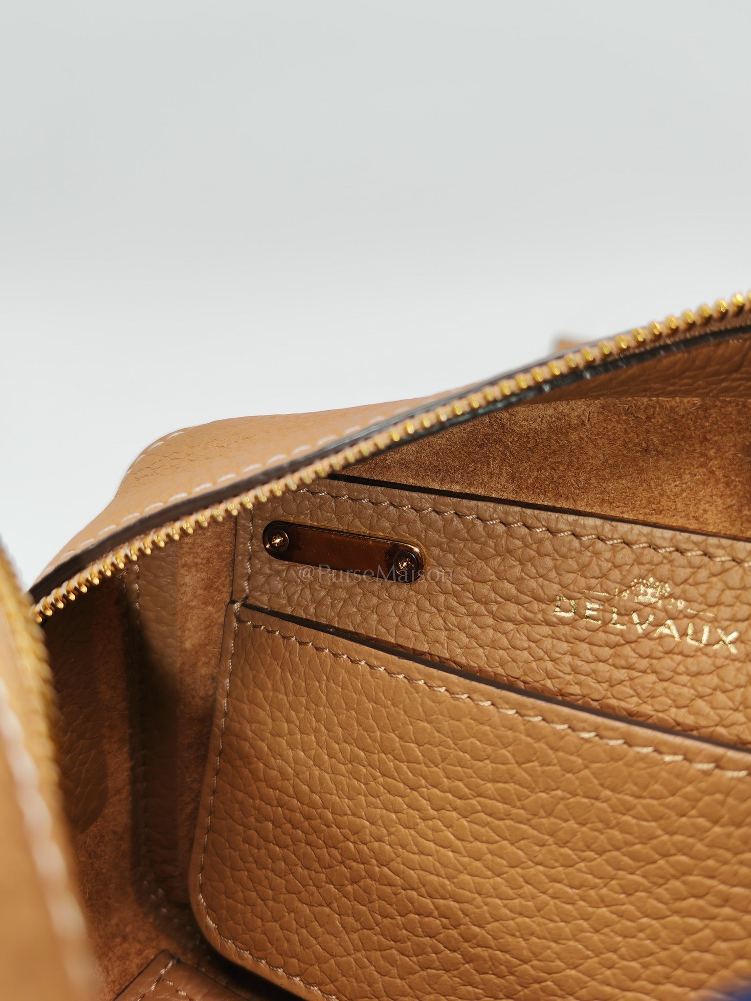 Cool Box Nano Satchel in Brown Taurillon Soft Leather & Gold Hardware