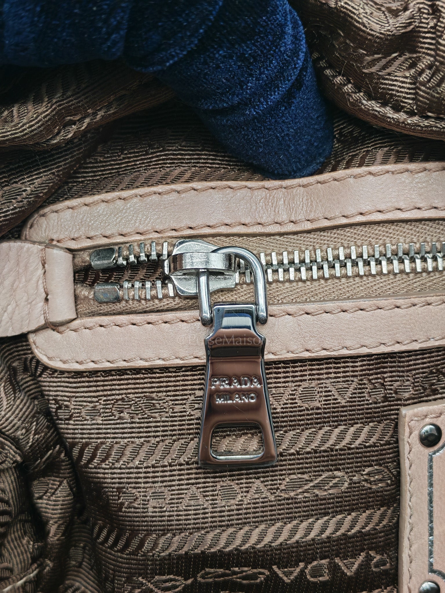 Nappa Graufre Satchel Bag in Cameo Leather & Silver Hardware | Purse Maison Luxury Bags Shop