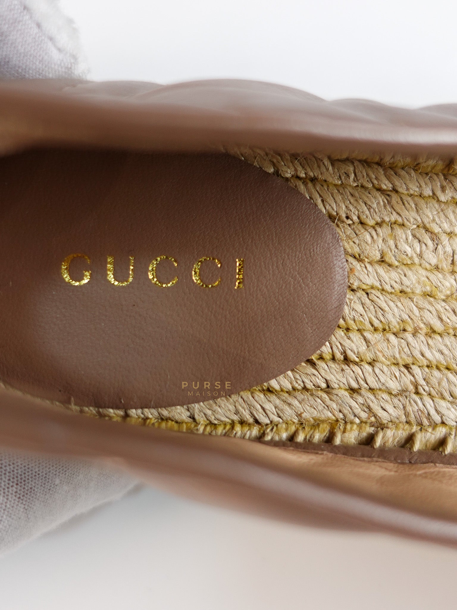 Nappa Matelasse GG Marmont Espadrilles Shoes in Porcelain Rose for Women Size 39 EU (24.5) | Purse Maison Luxury Bags Shop