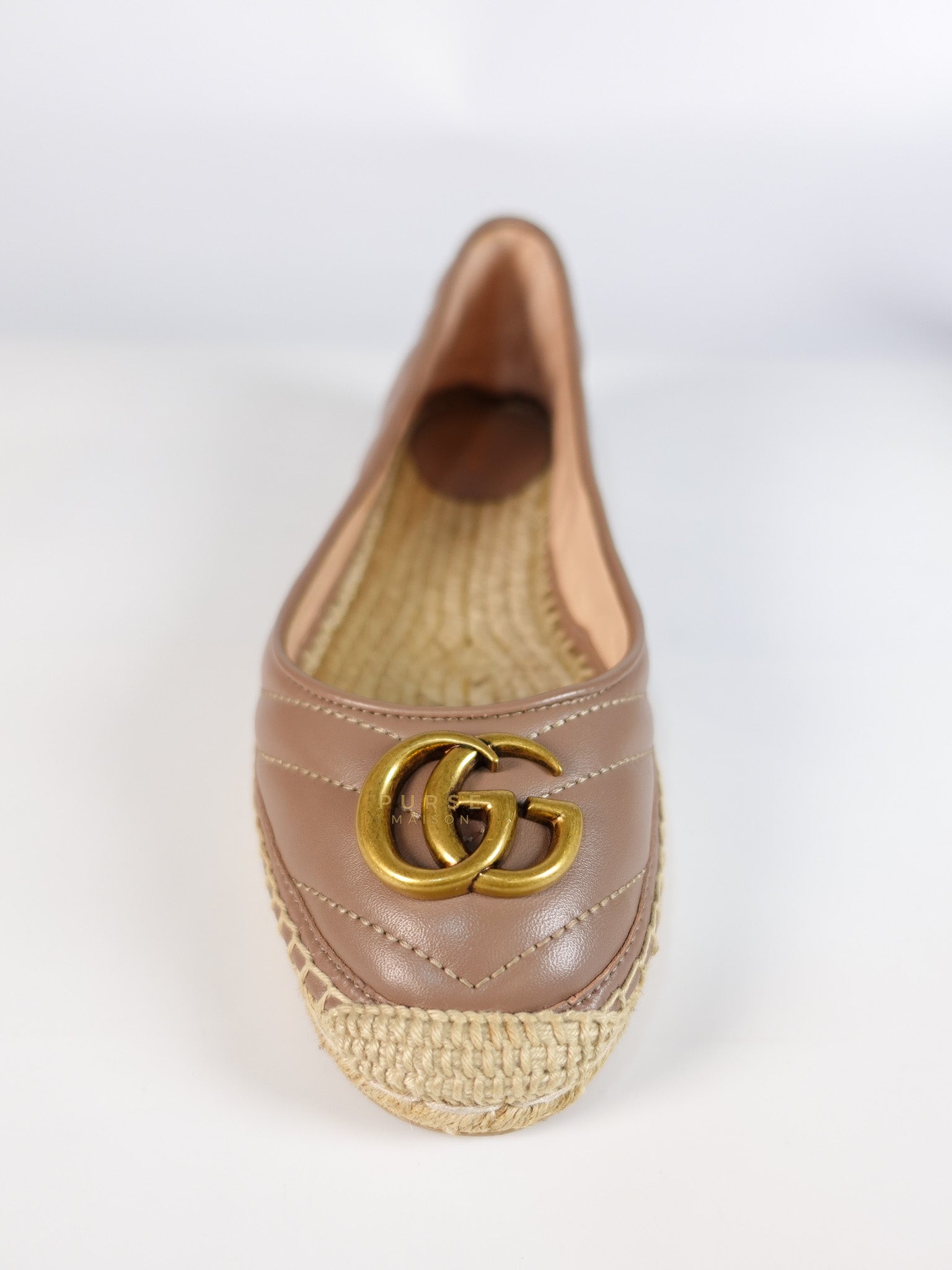 Nappa Matelasse GG Marmont Espadrilles Shoes in Porcelain Rose for Women Size 39 EU (24.5) | Purse Maison Luxury Bags Shop