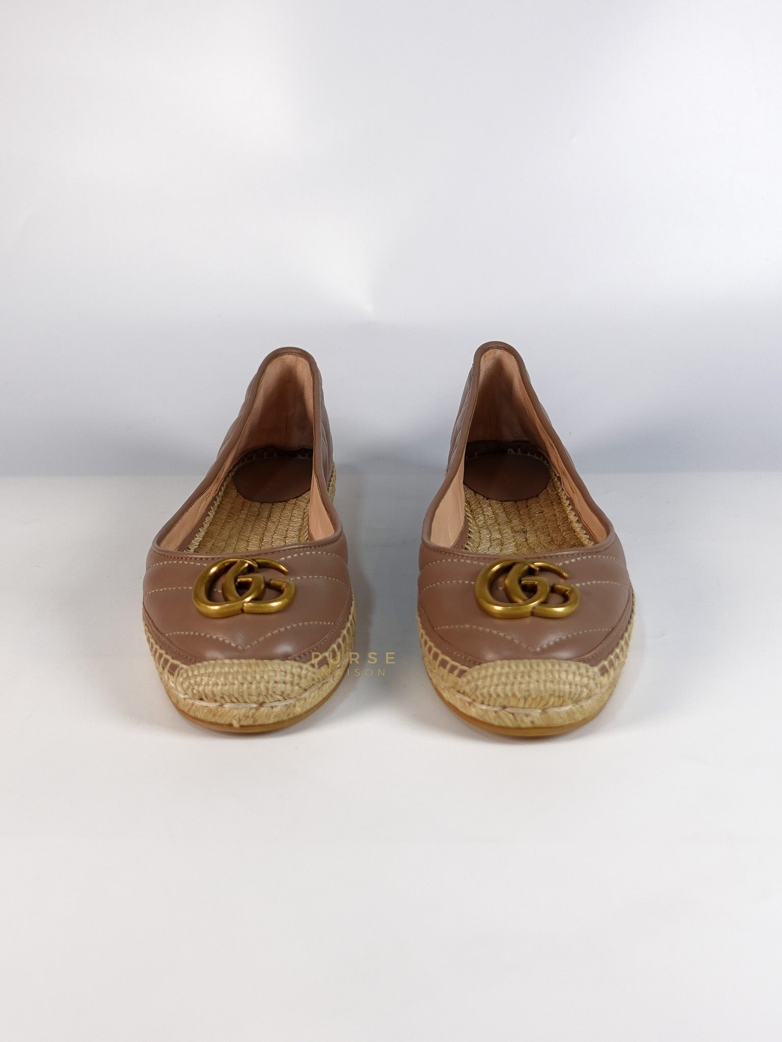 Nappa Matelasse GG Marmont Espadrilles Shoes in Porcelain Rose for Women Size 39 EU (24.5) | Purse Maison Luxury Bags Shop