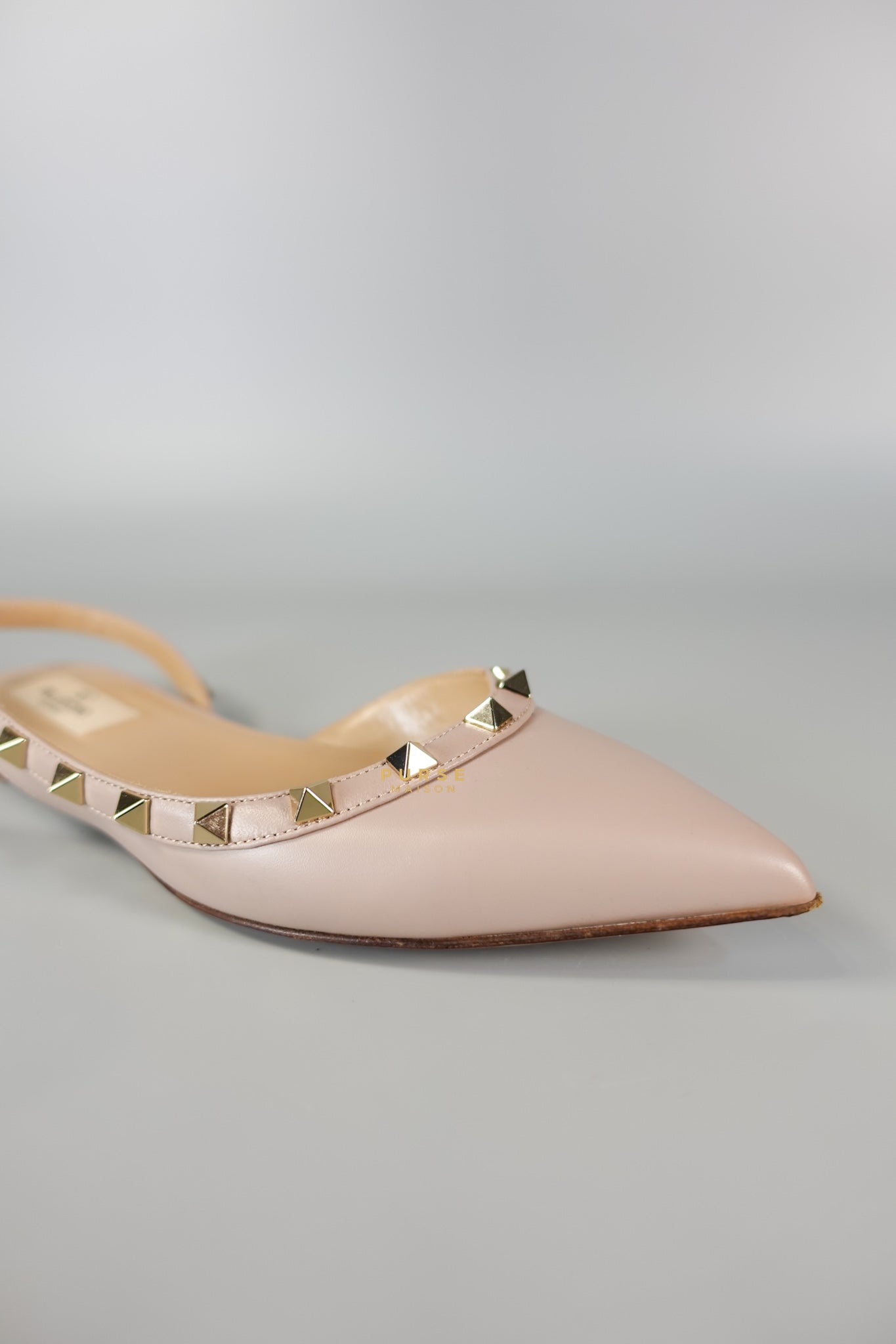 Nappa Rockstud Slingback Falts Size 37EUR (23.7cm) | Purse Maison Luxury Bags Shop