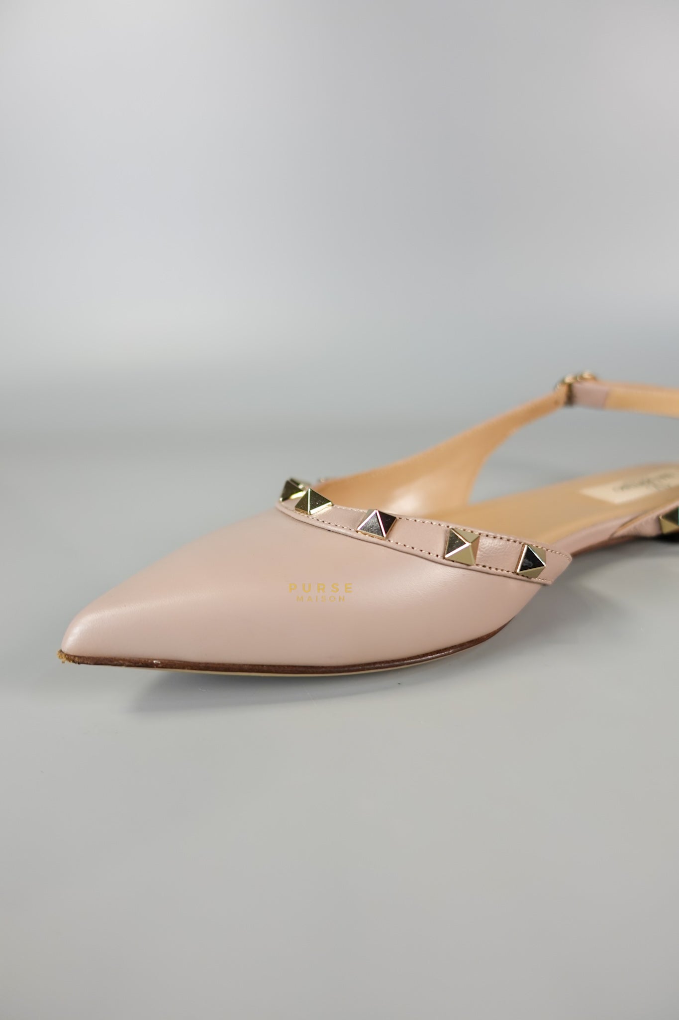 Nappa Rockstud Slingback Falts Size 37EUR (23.7cm) | Purse Maison Luxury Bags Shop