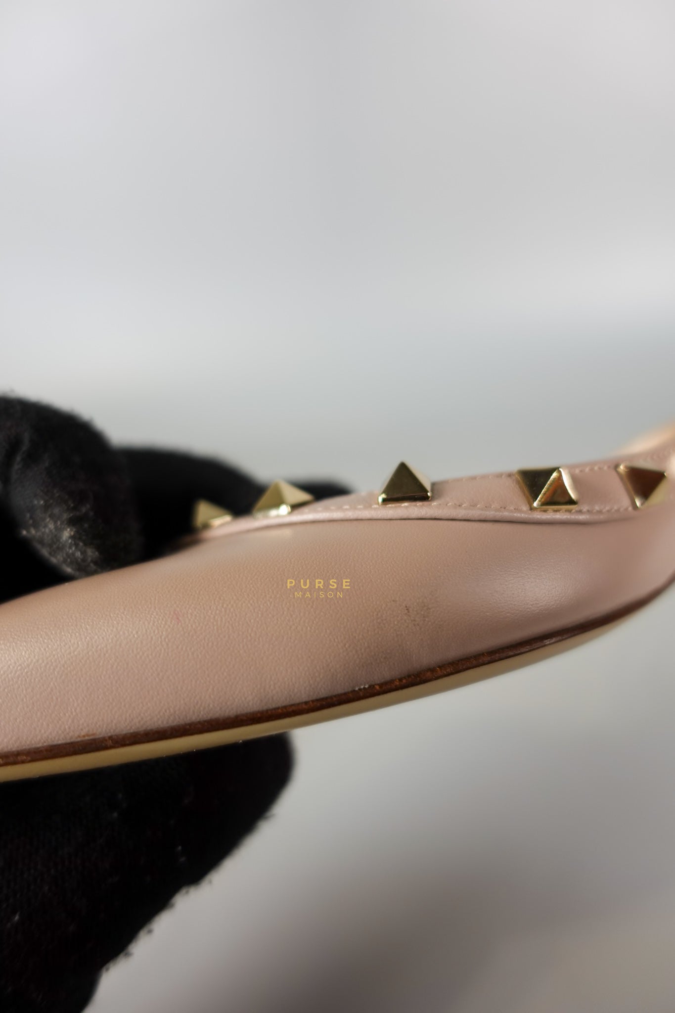 Nappa Rockstud Slingback Falts Size 37EUR (23.7cm) | Purse Maison Luxury Bags Shop