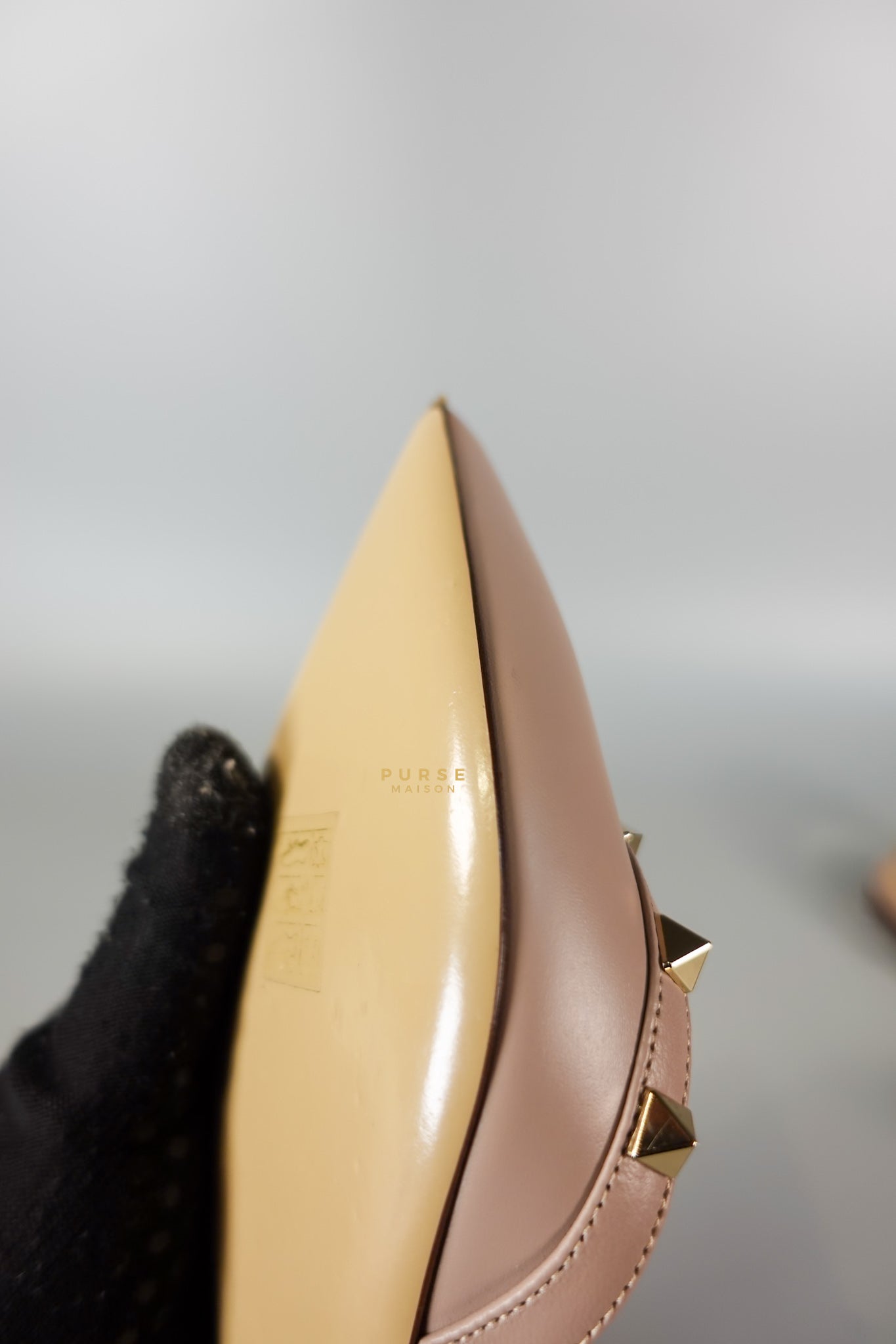 Nappa Rockstud Slingback Falts Size 37EUR (23.7cm) | Purse Maison Luxury Bags Shop