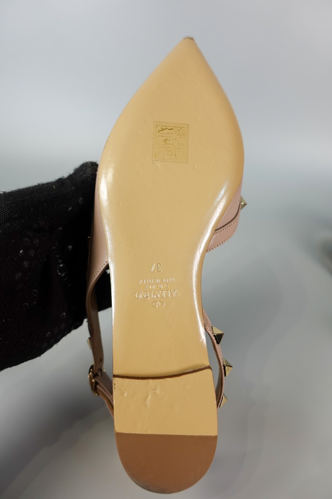 Nappa Rockstud Slingback Falts Size 37EUR (23.7cm) | Purse Maison Luxury Bags Shop