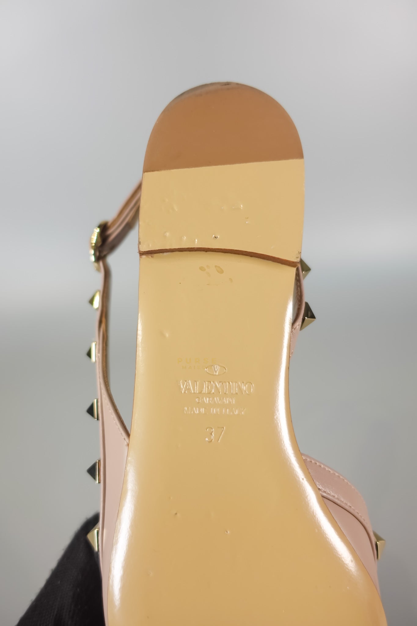 Nappa Rockstud Slingback Falts Size 37EUR (23.7cm) | Purse Maison Luxury Bags Shop