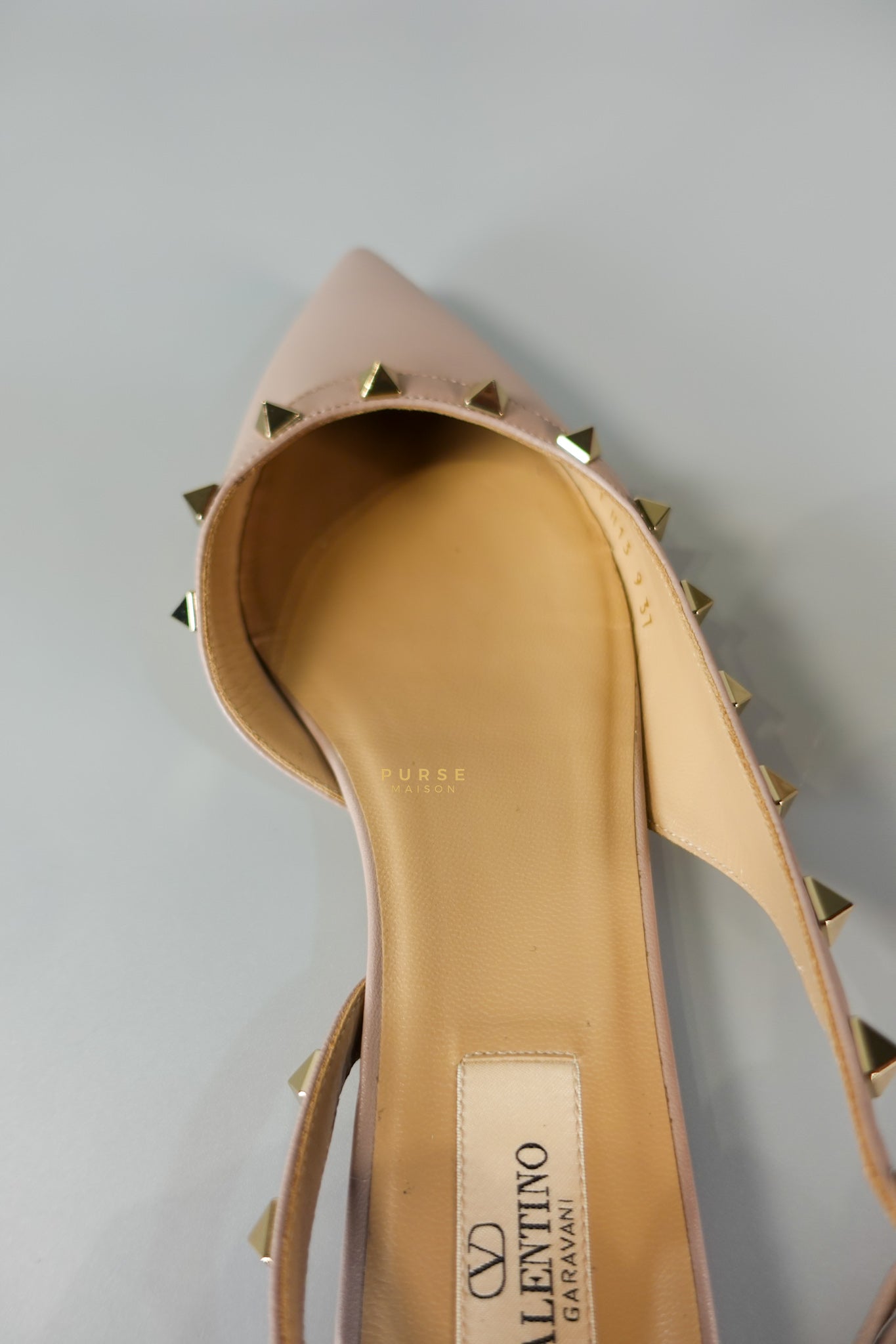 Nappa Rockstud Slingback Falts Size 37EUR (23.7cm) | Purse Maison Luxury Bags Shop