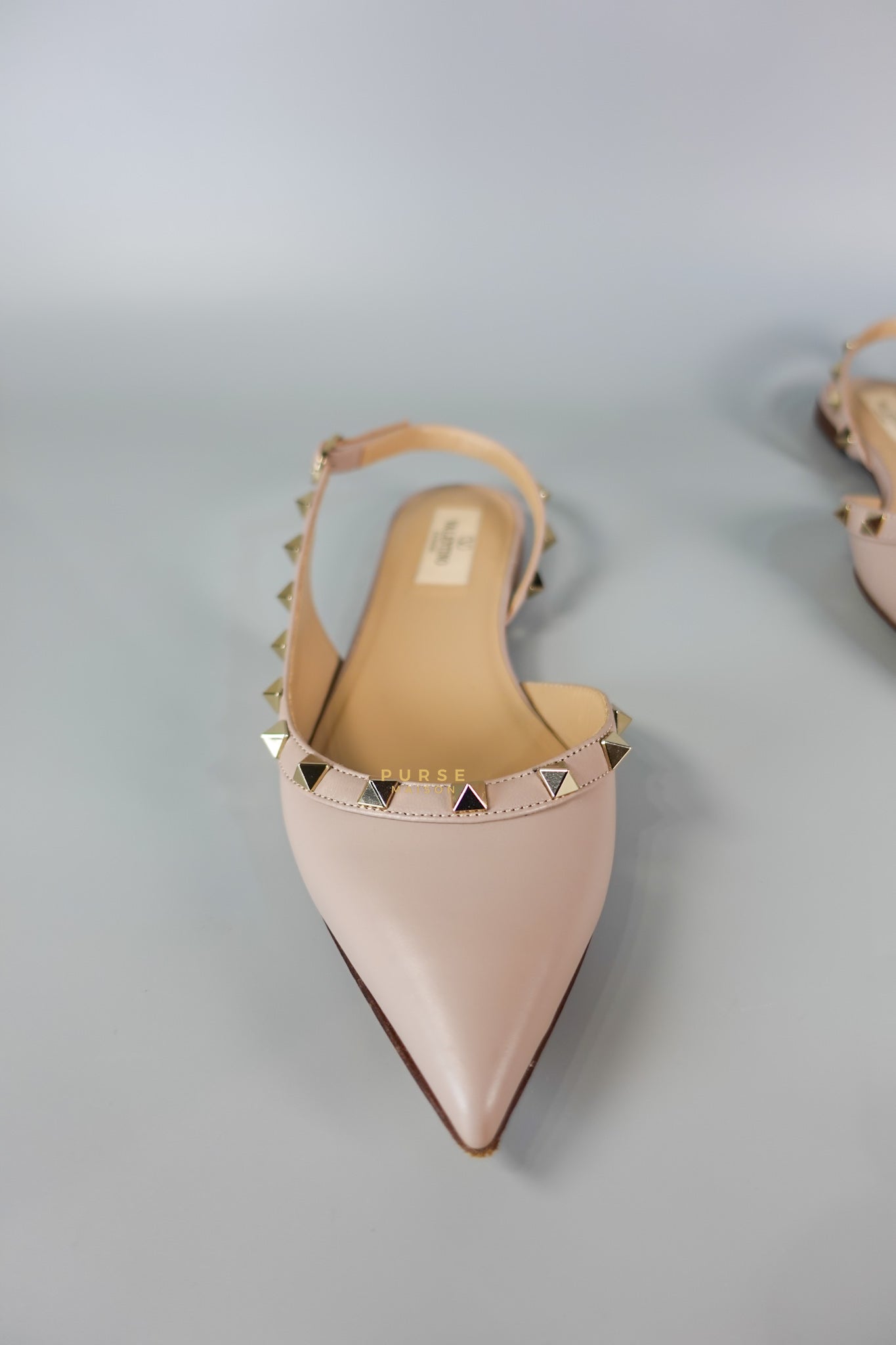 Nappa Rockstud Slingback Falts Size 37EUR (23.7cm) | Purse Maison Luxury Bags Shop