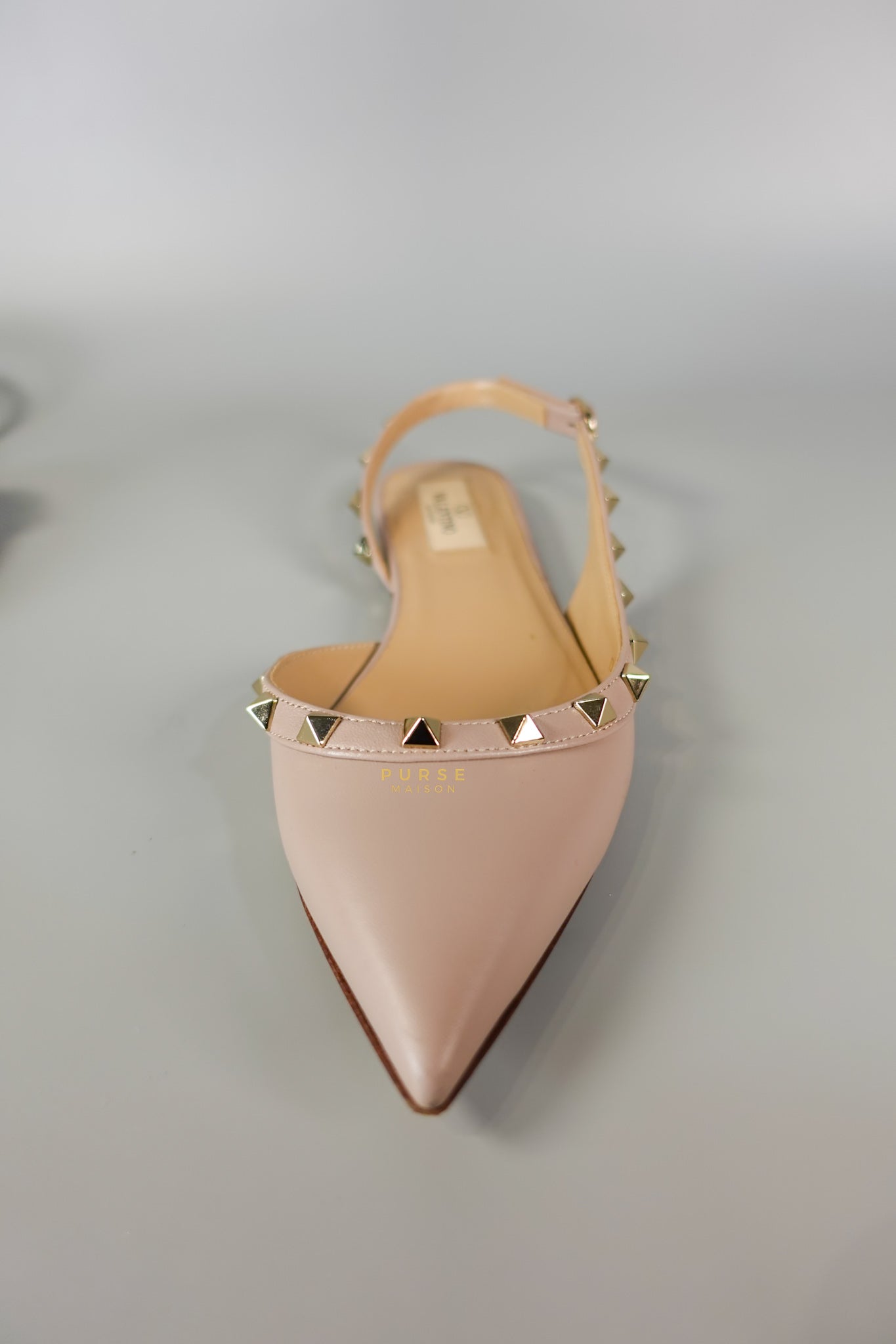 Nappa Rockstud Slingback Falts Size 37EUR (23.7cm) | Purse Maison Luxury Bags Shop