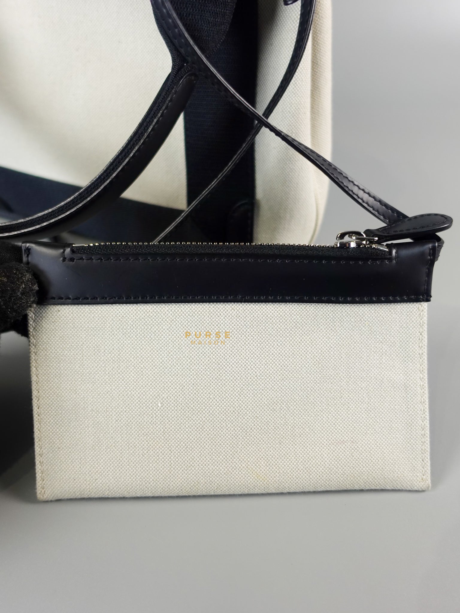 Navy Cabas XS Handbag with Long strap | Purse Maison Luxury Bags Shop