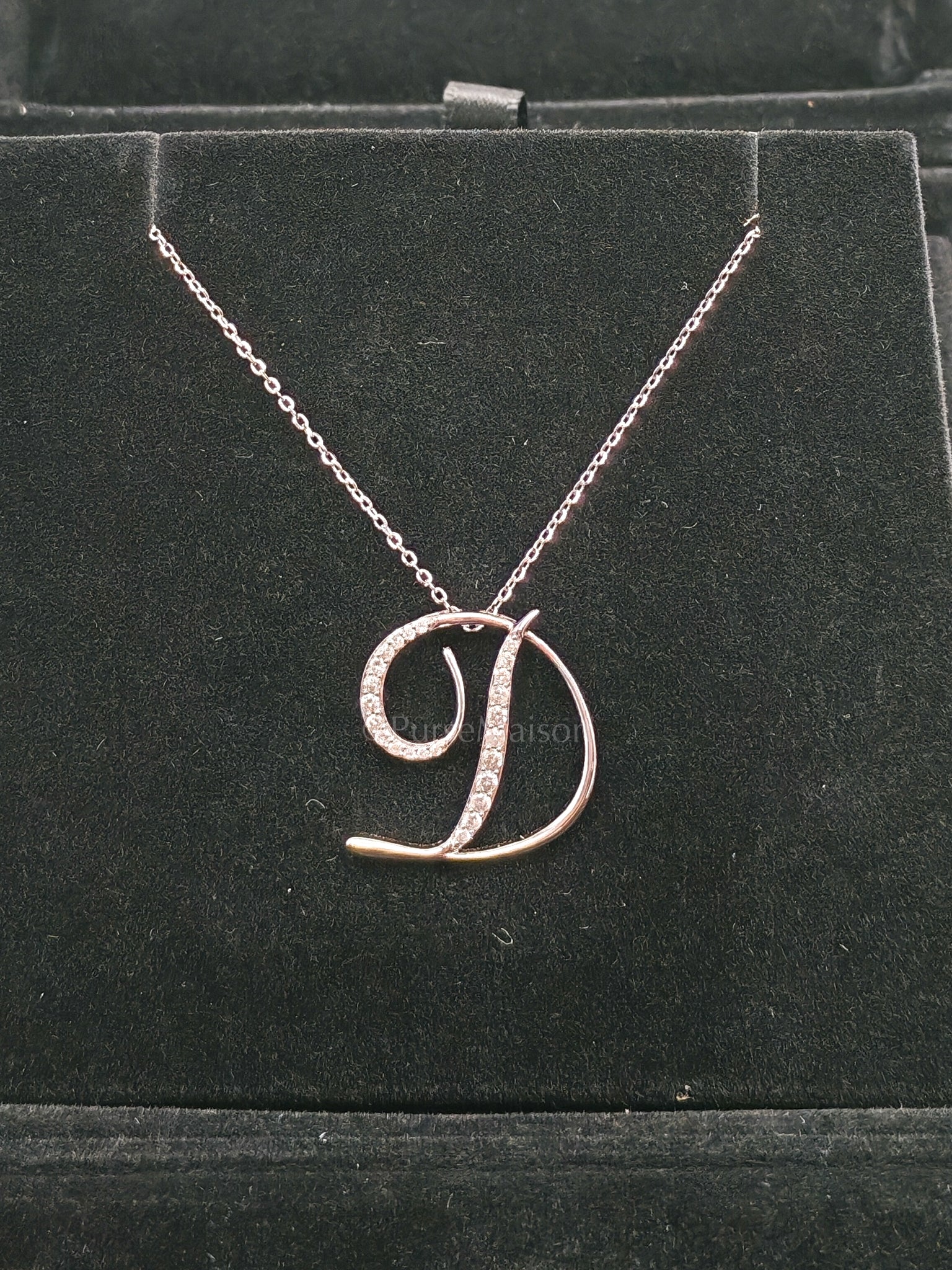 14k 2.61 gms 0.18cts Natural Diamond White Gold Necklace (18 inches)